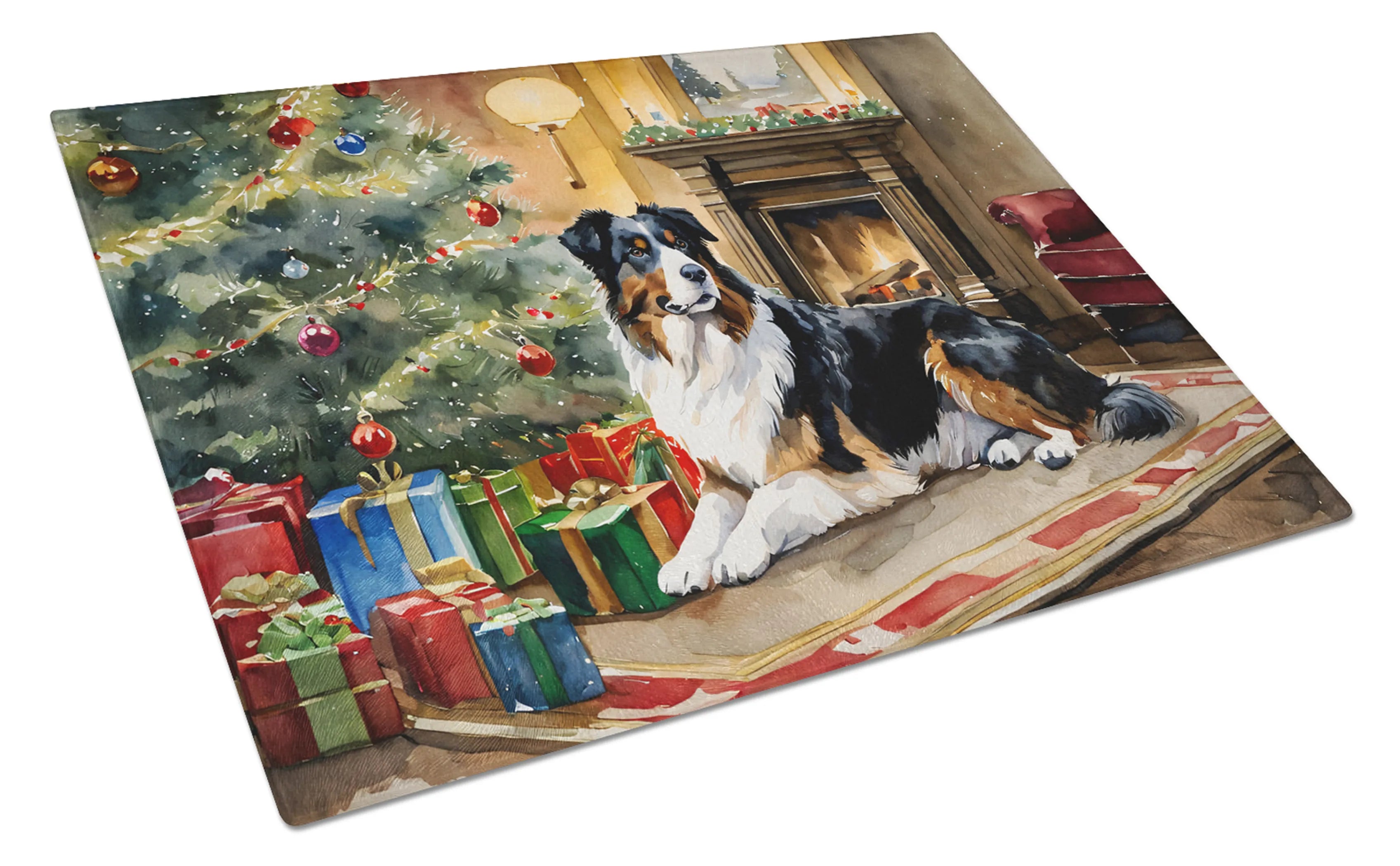 Cozy Christmas Glass Cutting Board - Size: LARGE | Pack Of: 1 | Collection name: Cozy christmas