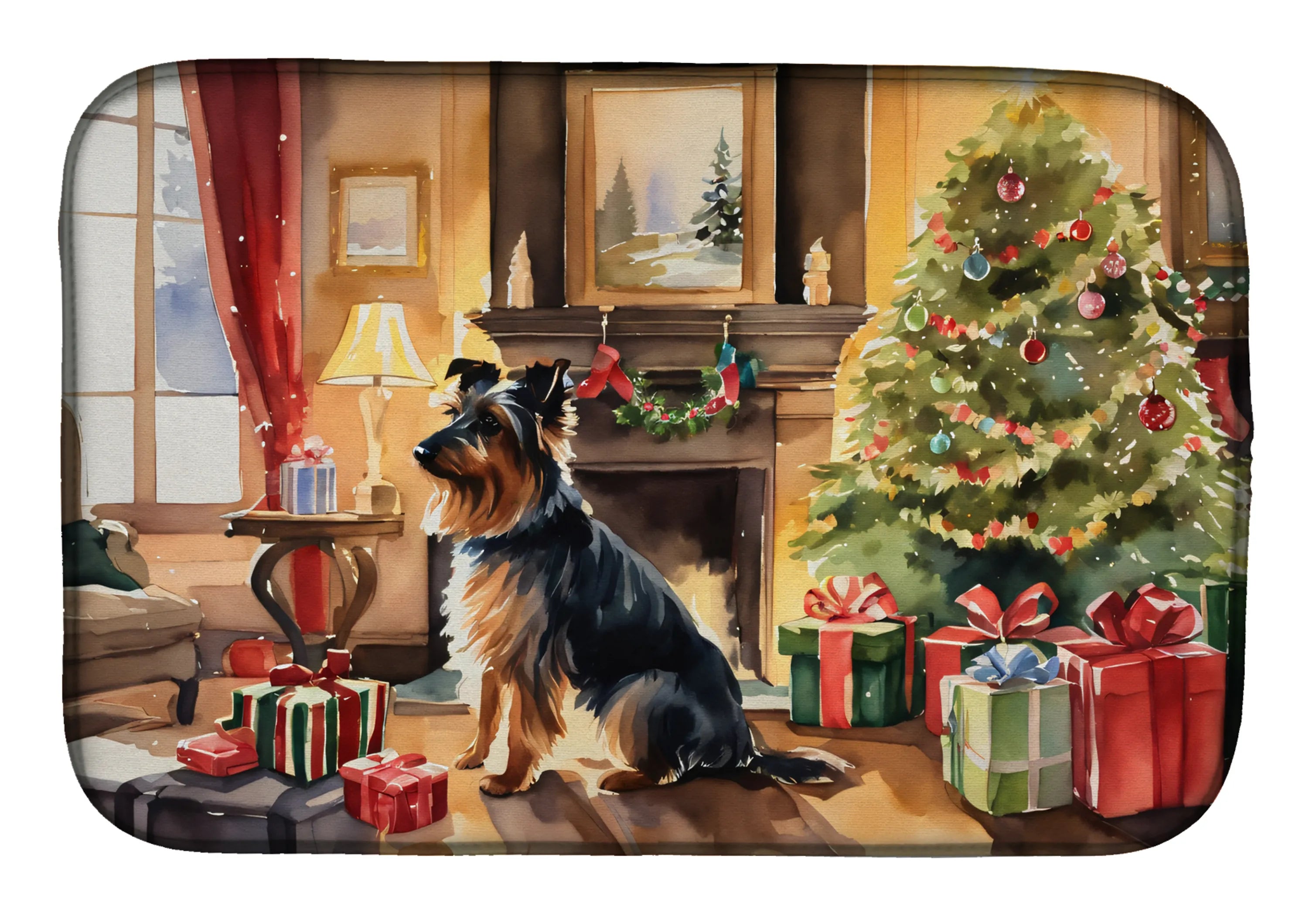 Cozy Christmas Dish Drying Mat - Size: 14  X 21" | Pack Of: 1 | Collection name: Cozy christmas