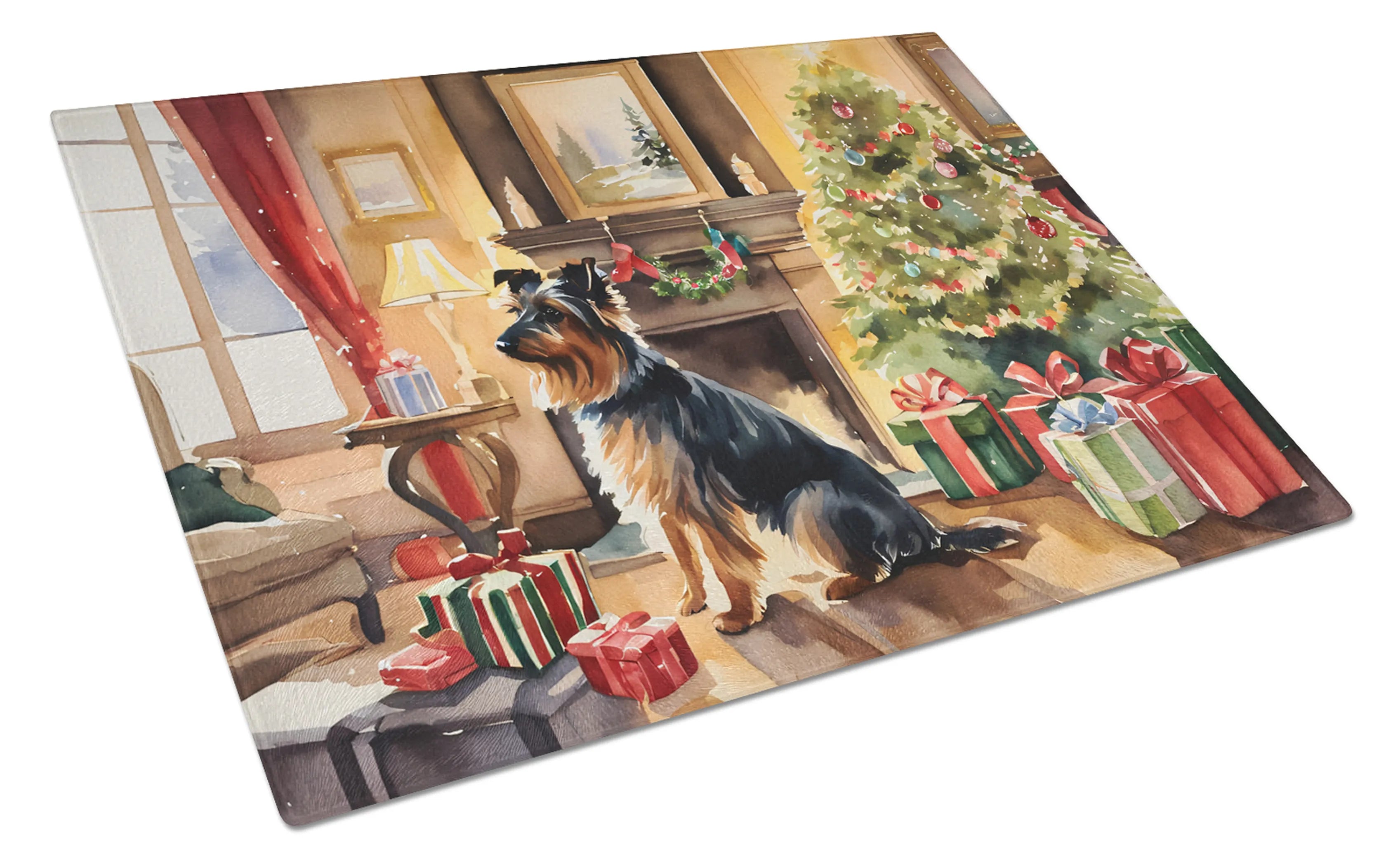 Cozy Christmas Glass Cutting Board - Size: LARGE | Pack Of: 1 | Collection name: Cozy christmas