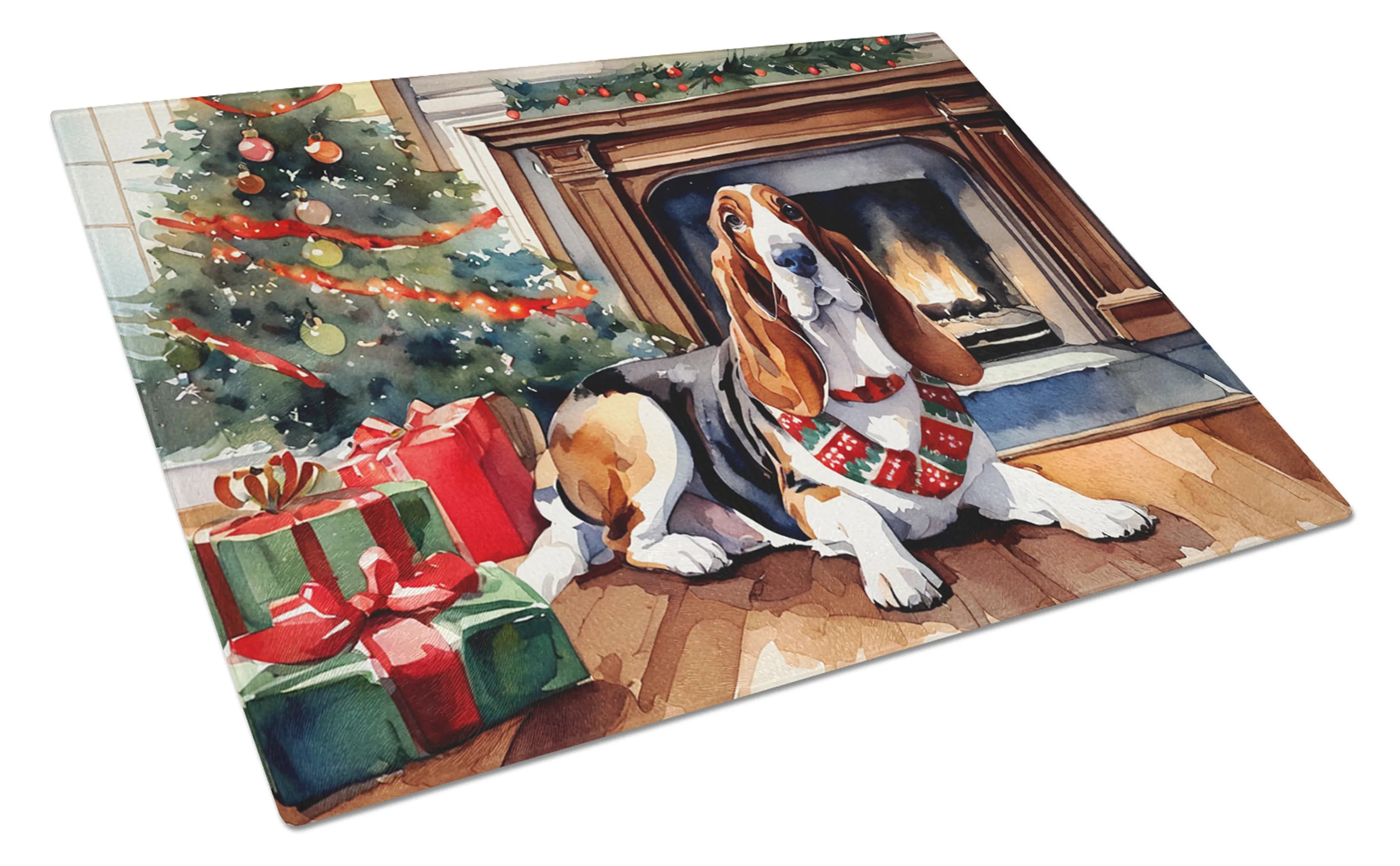 Cozy Christmas Glass Cutting Board - Size: LARGE | Pack Of: 1 | Collection name: Cozy christmas