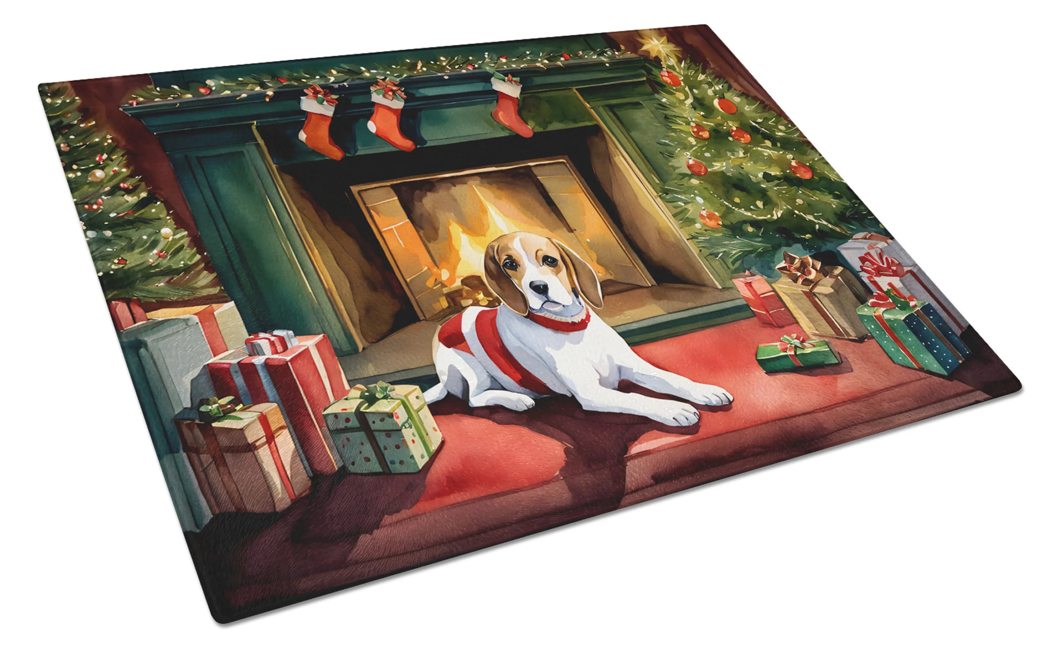 Cozy Christmas Glass Cutting Board - Size: LARGE | Pack Of: 1 | Collection name: Cozy christmas