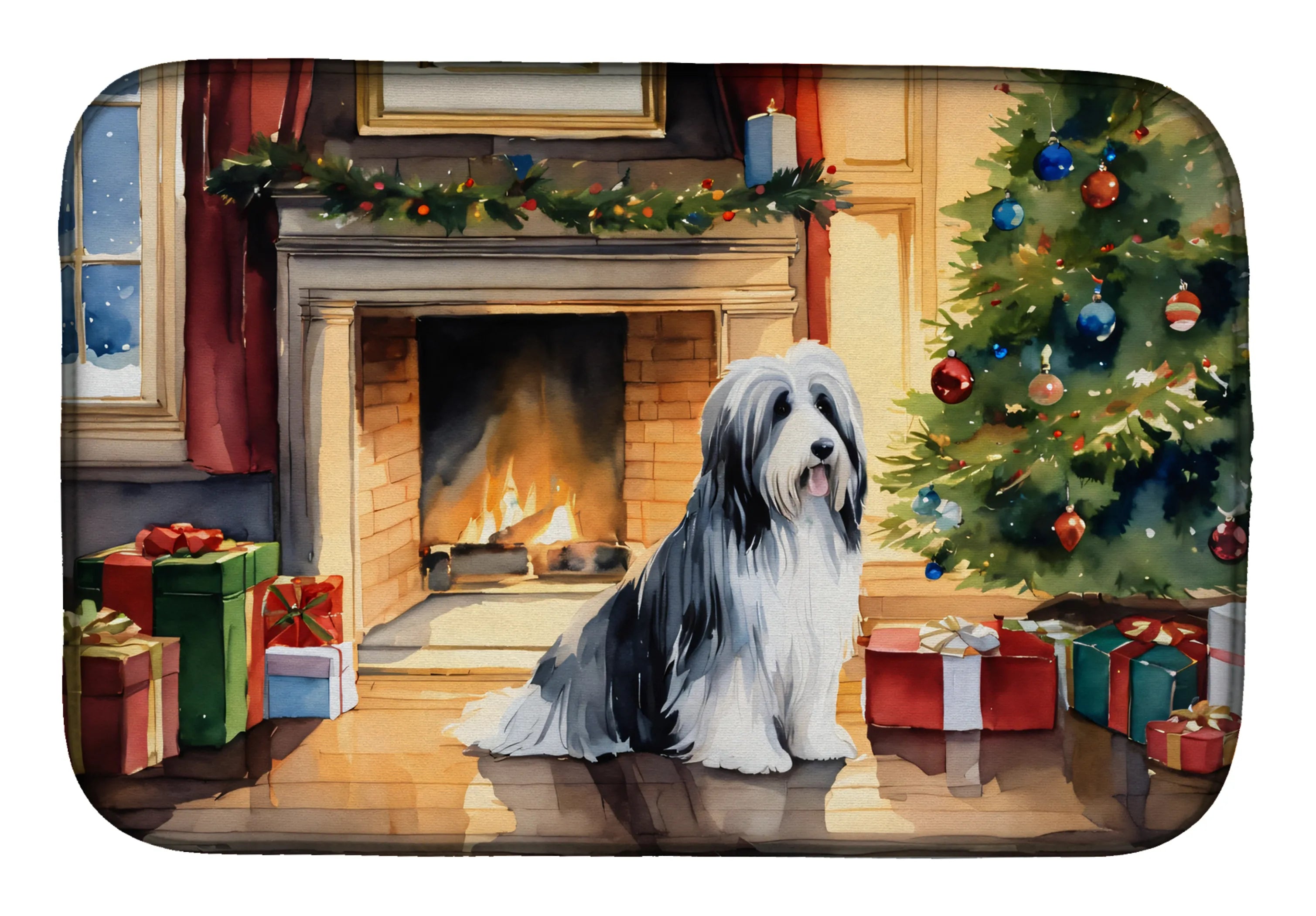 Cozy Christmas Dish Drying Mat - Size: 14  X 21" | Pack Of: 1 | Collection name: Cozy christmas
