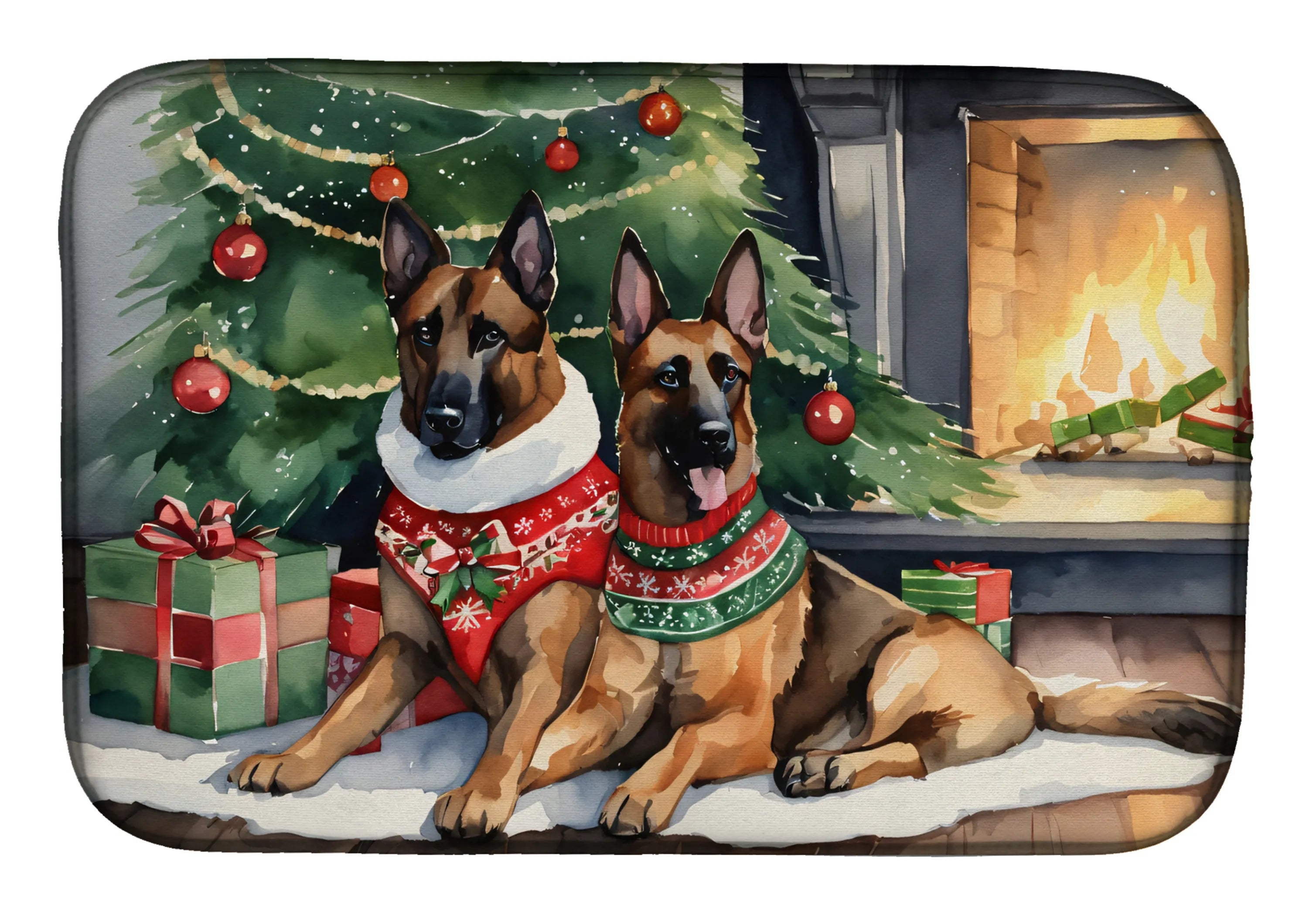 Cozy Christmas Dish Drying Mat - Size: 14  X 21" | Pack Of: 1 | Collection name: Cozy christmas