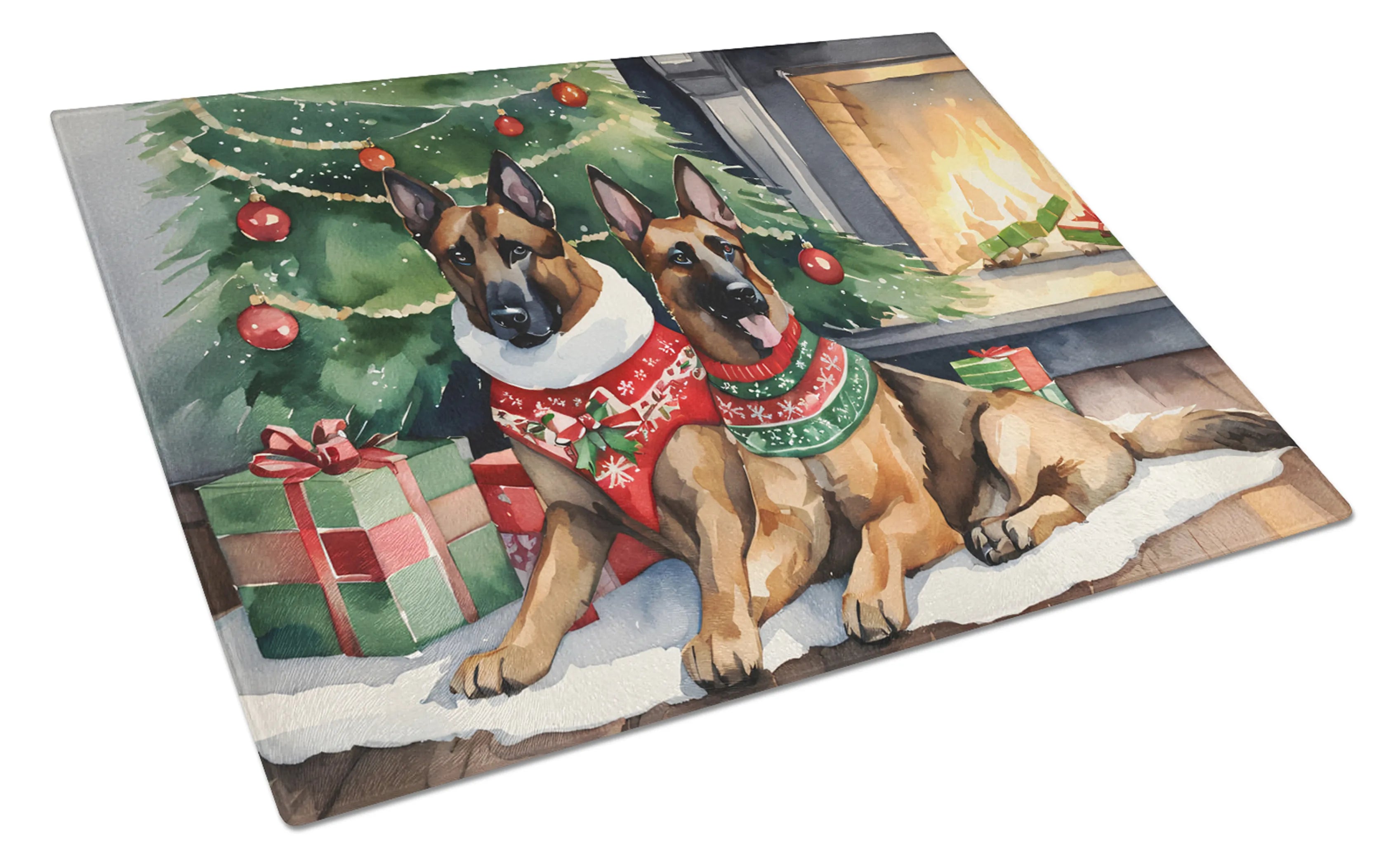 Cozy Christmas Glass Cutting Board - Size: LARGE | Pack Of: 1 | Collection name: Cozy christmas
