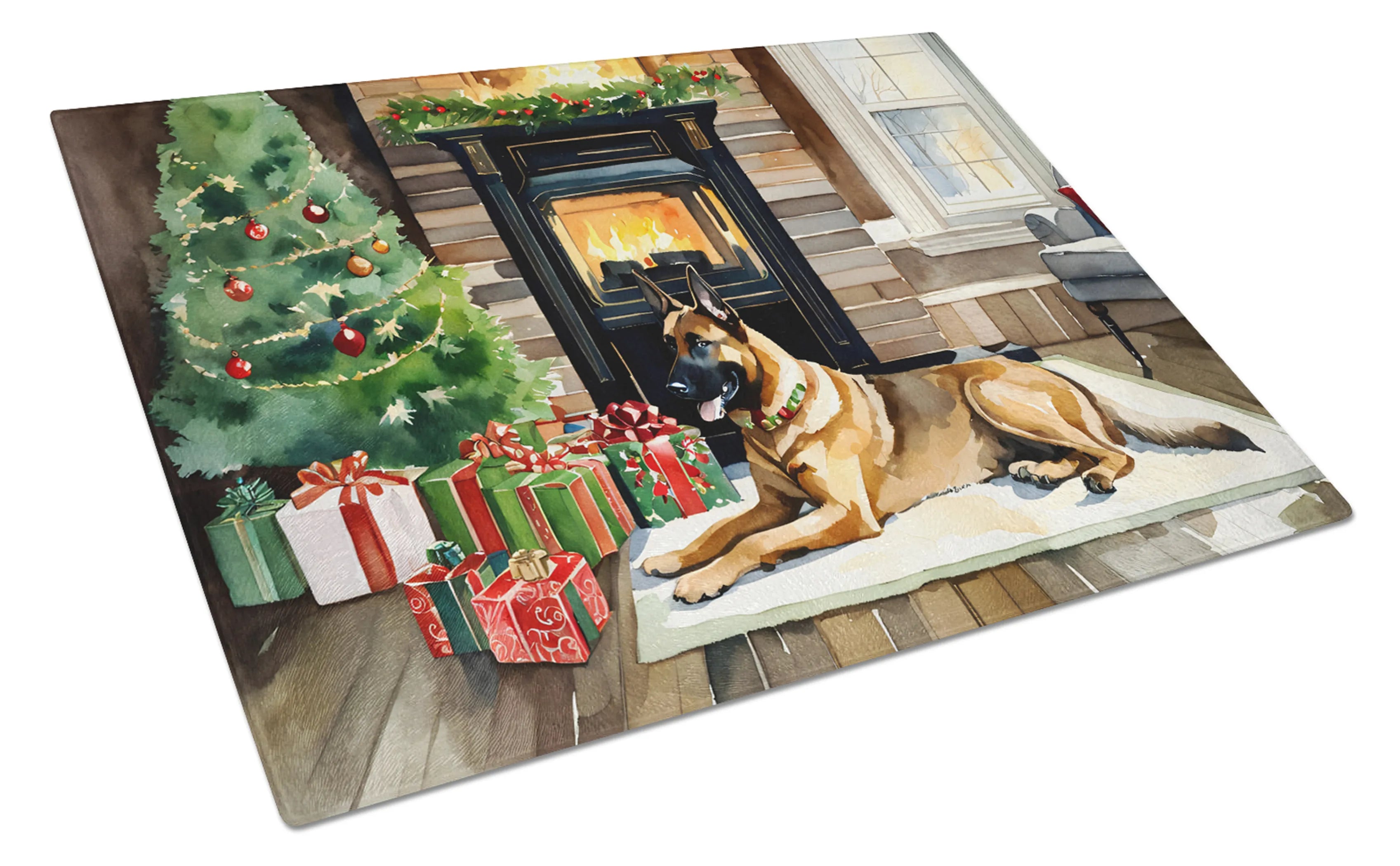 Cozy Christmas Glass Cutting Board - Size: LARGE | Pack Of: 1 | Collection name: Cozy christmas