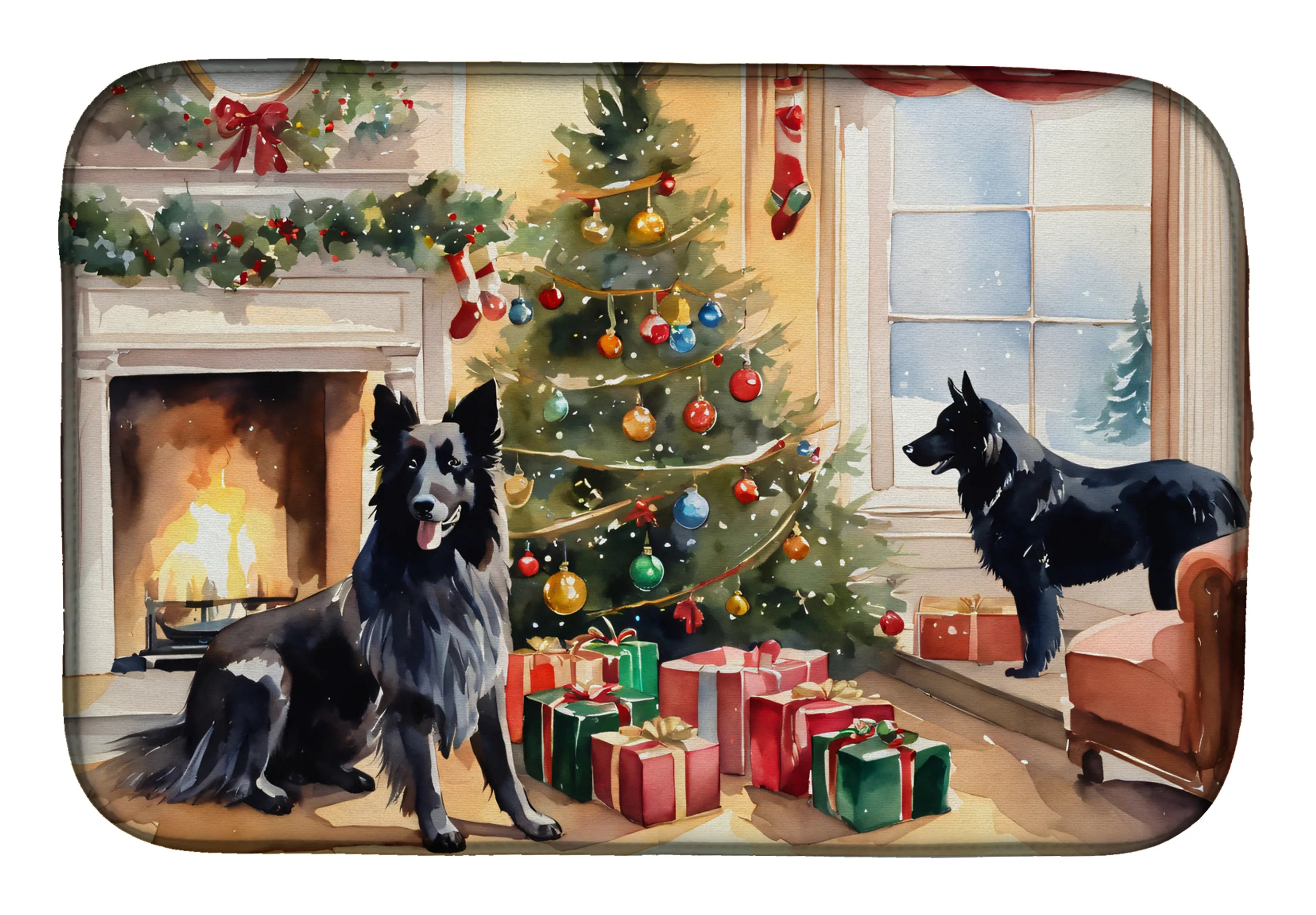 Cozy Christmas Dish Drying Mat - Size: 14  X 21" | Pack Of: 1 | Collection name: Cozy christmas