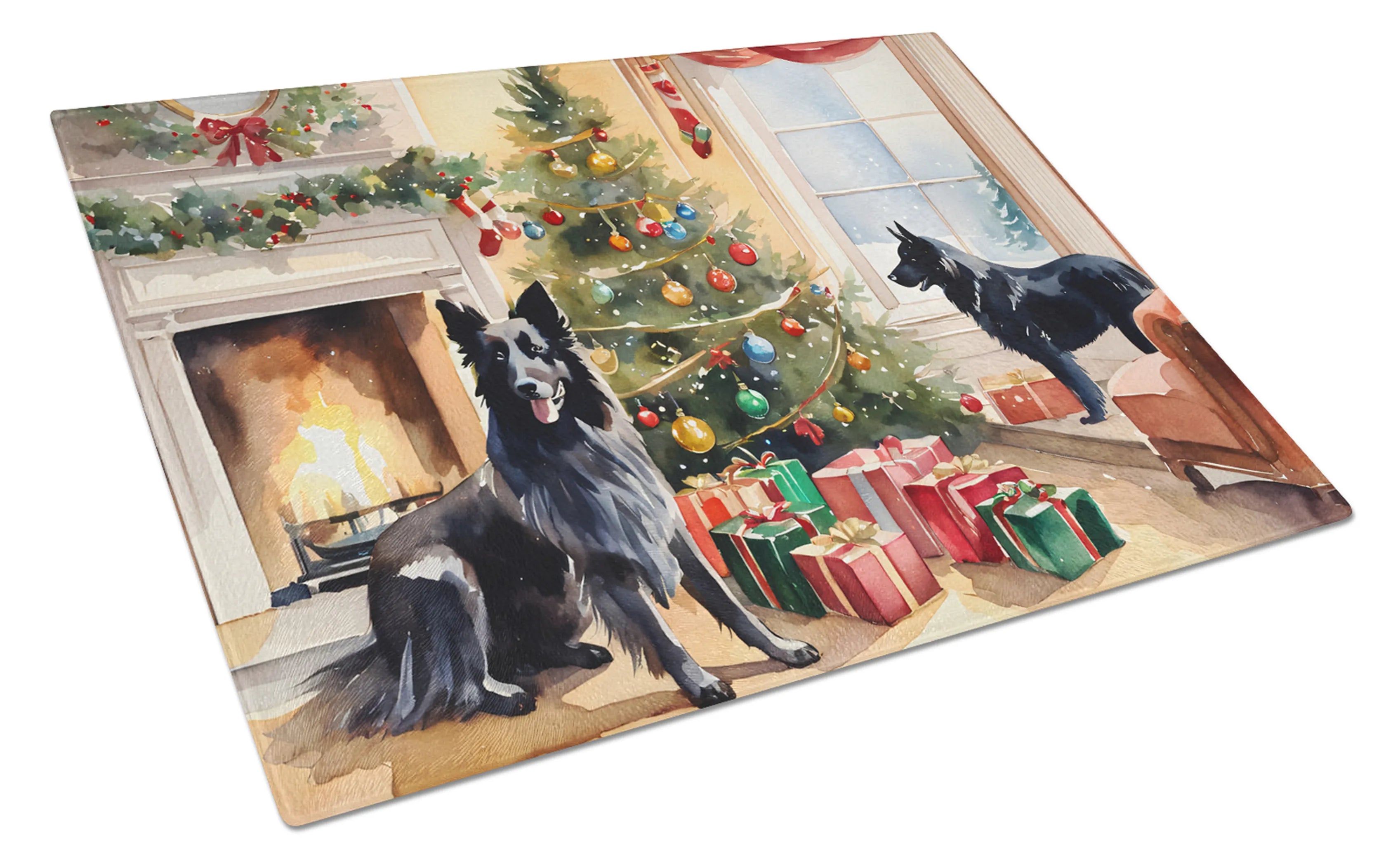 Cozy Christmas Glass Cutting Board - Size: LARGE | Pack Of: 1 | Collection name: Cozy christmas