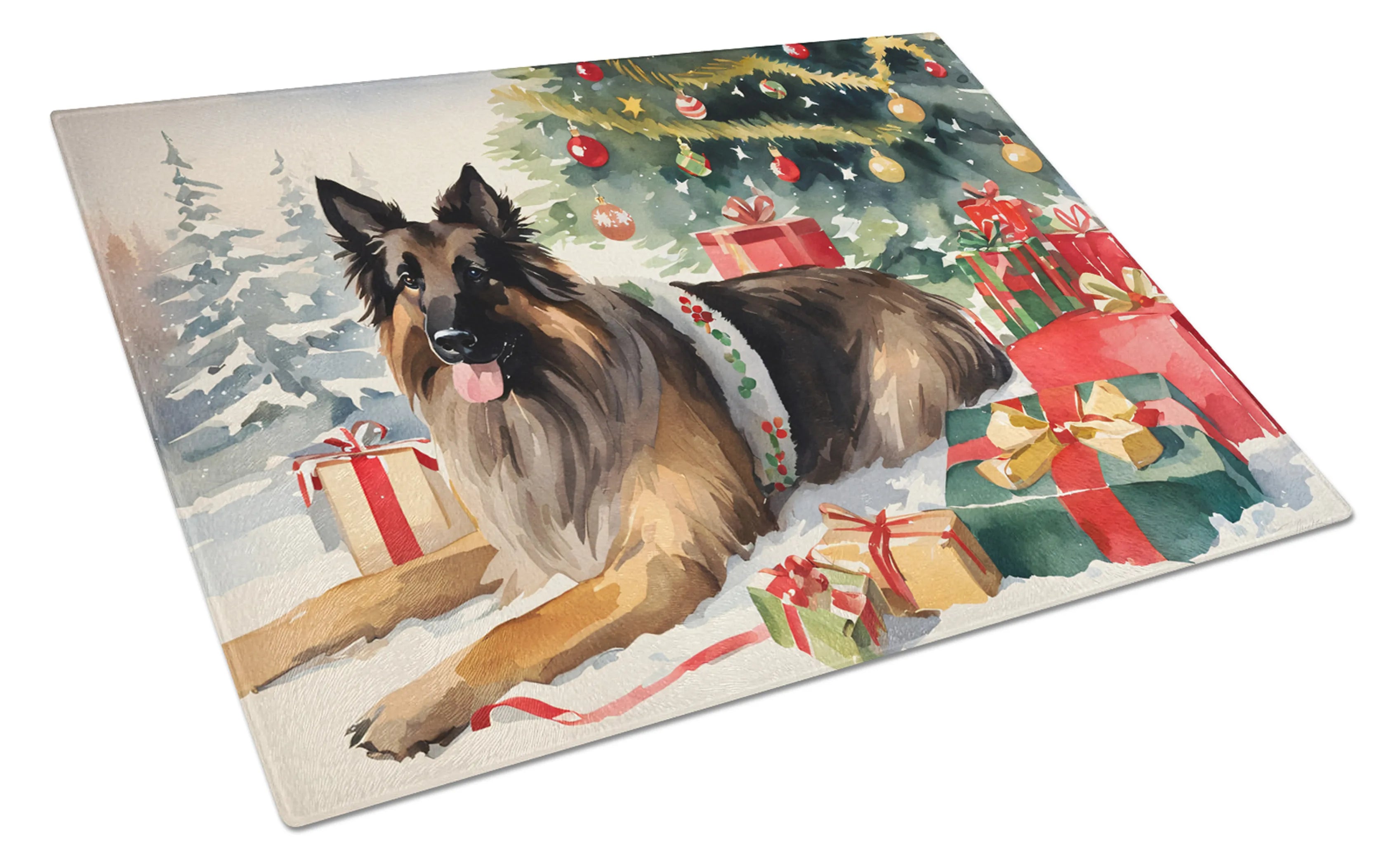 Cozy Christmas Glass Cutting Board - Size: LARGE | Pack Of: 1 | Collection name: Cozy christmas