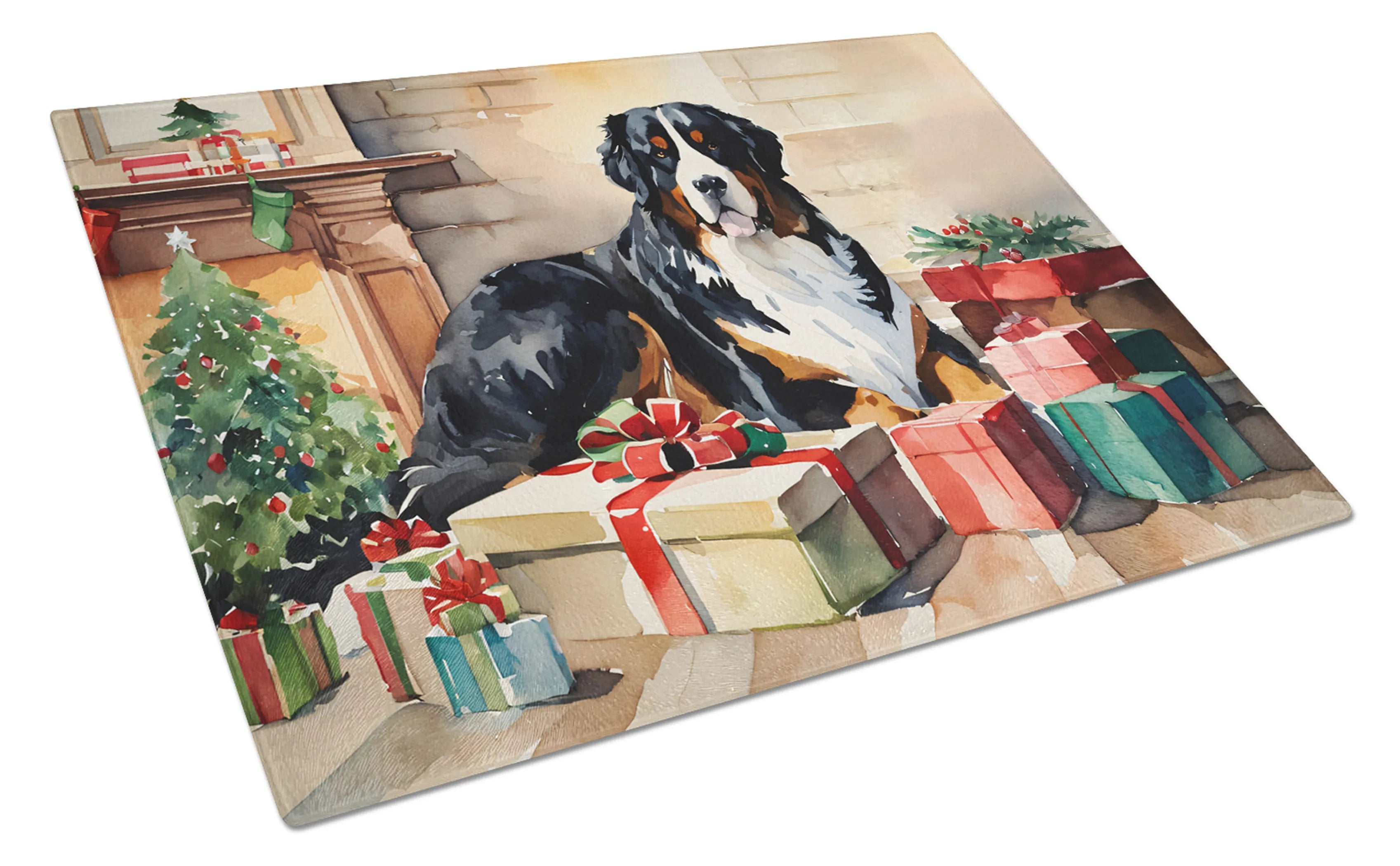 Cozy Christmas Glass Cutting Board - Size: LARGE | Pack Of: 1 | Collection name: Cozy christmas