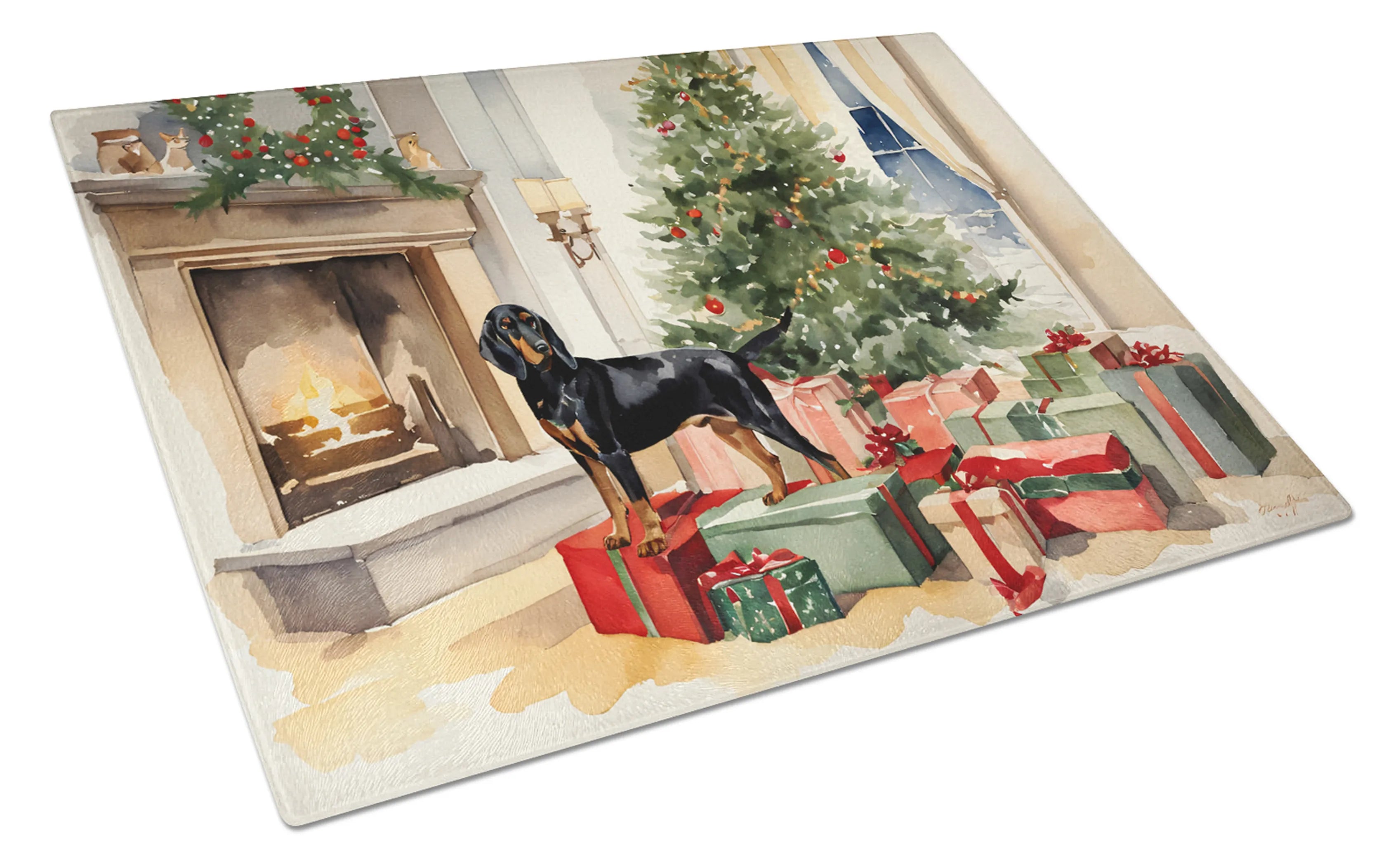Cozy Christmas Glass Cutting Board - Size: LARGE | Pack Of: 1 | Collection name: Cozy christmas