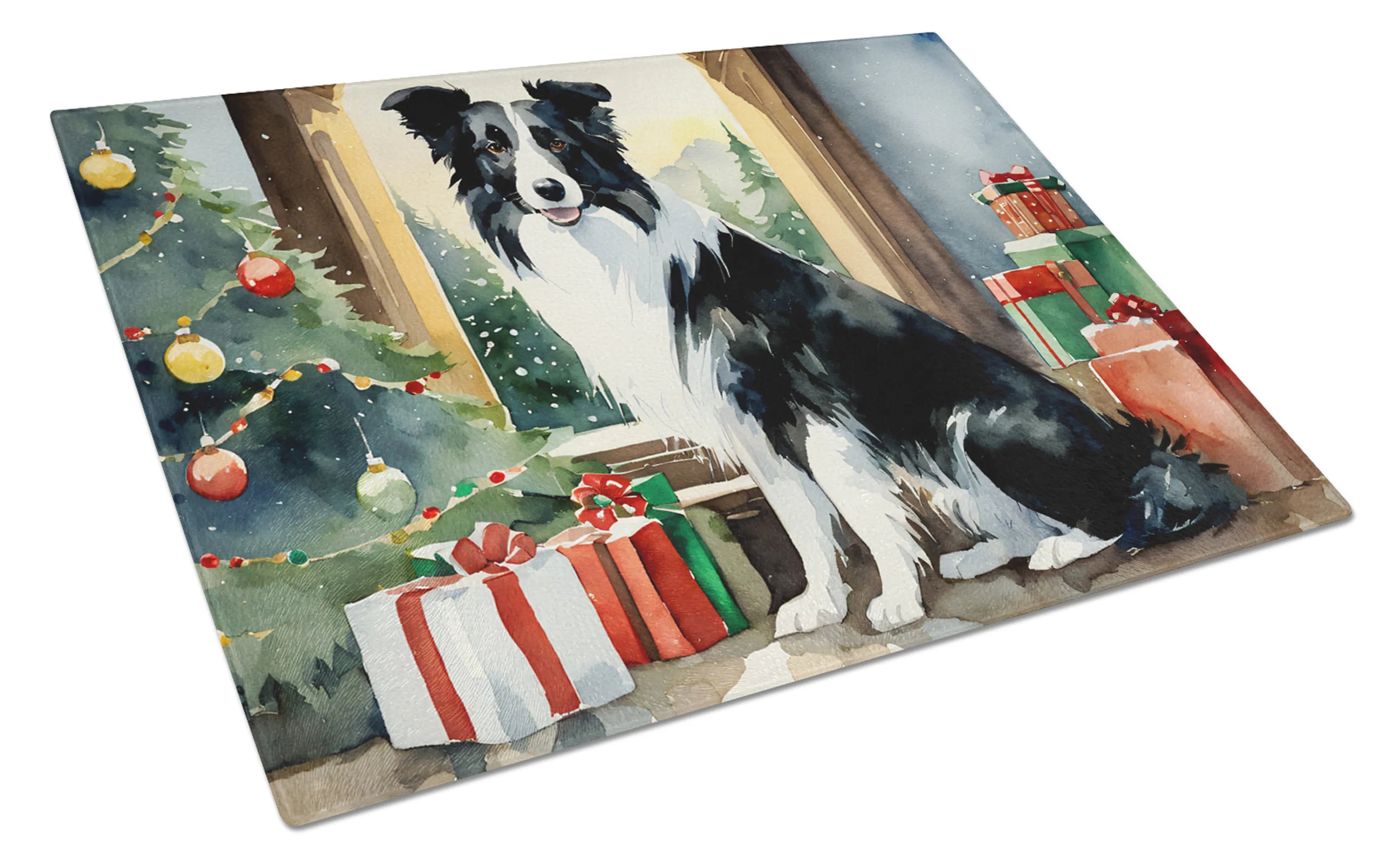Cozy Christmas Glass Cutting Board - Size: LARGE | Pack Of: 1 | Collection name: Cozy christmas