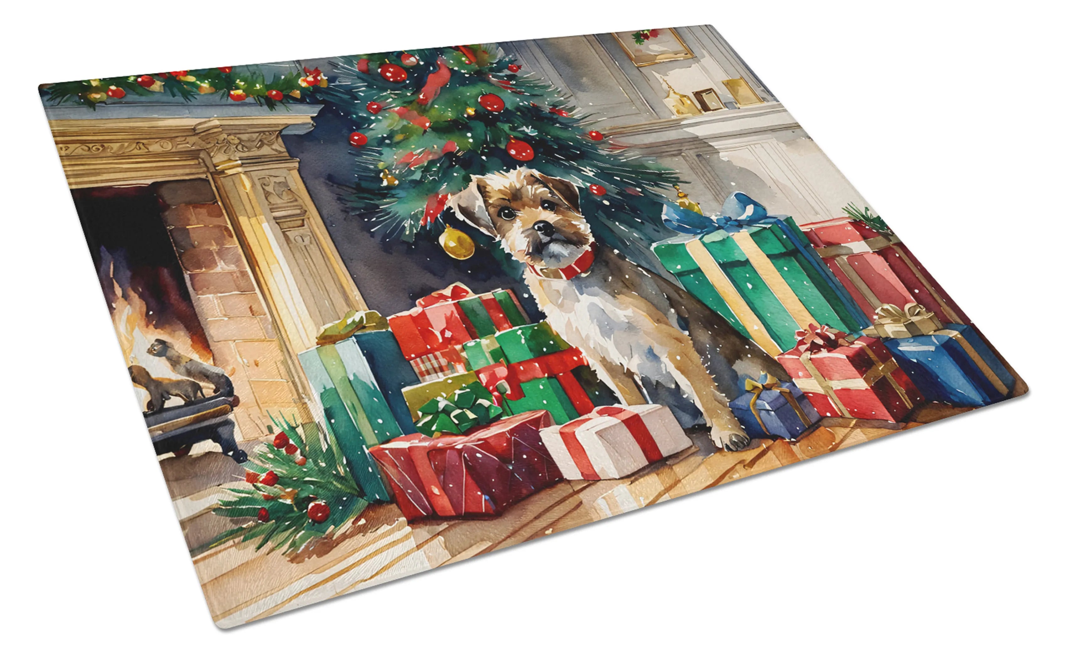 Cozy Christmas Glass Cutting Board - Size: LARGE | Pack Of: 1 | Collection name: Cozy christmas