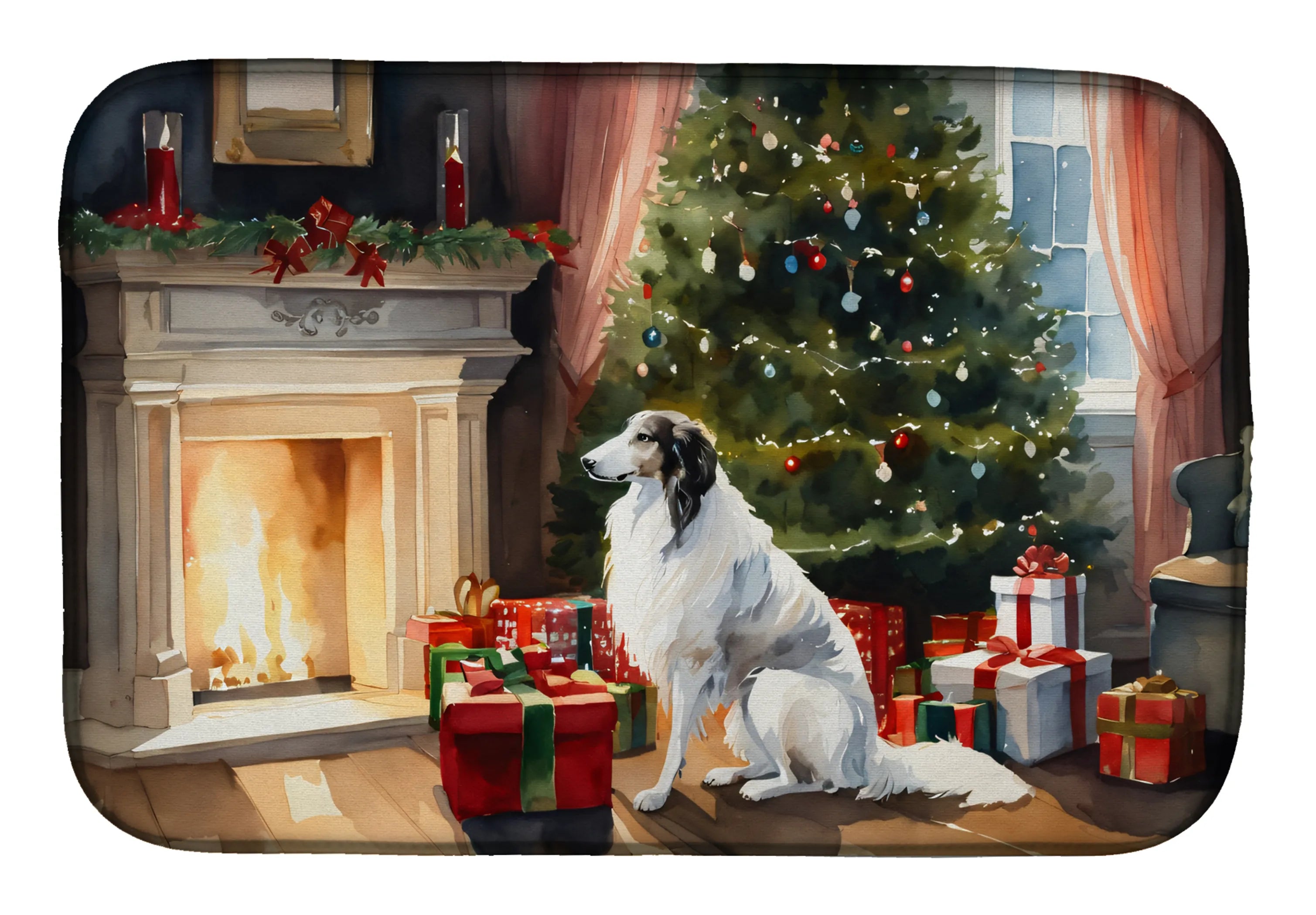 Cozy Christmas Dish Drying Mat - Size: 14  X 21" | Pack Of: 1 | Collection name: Cozy christmas