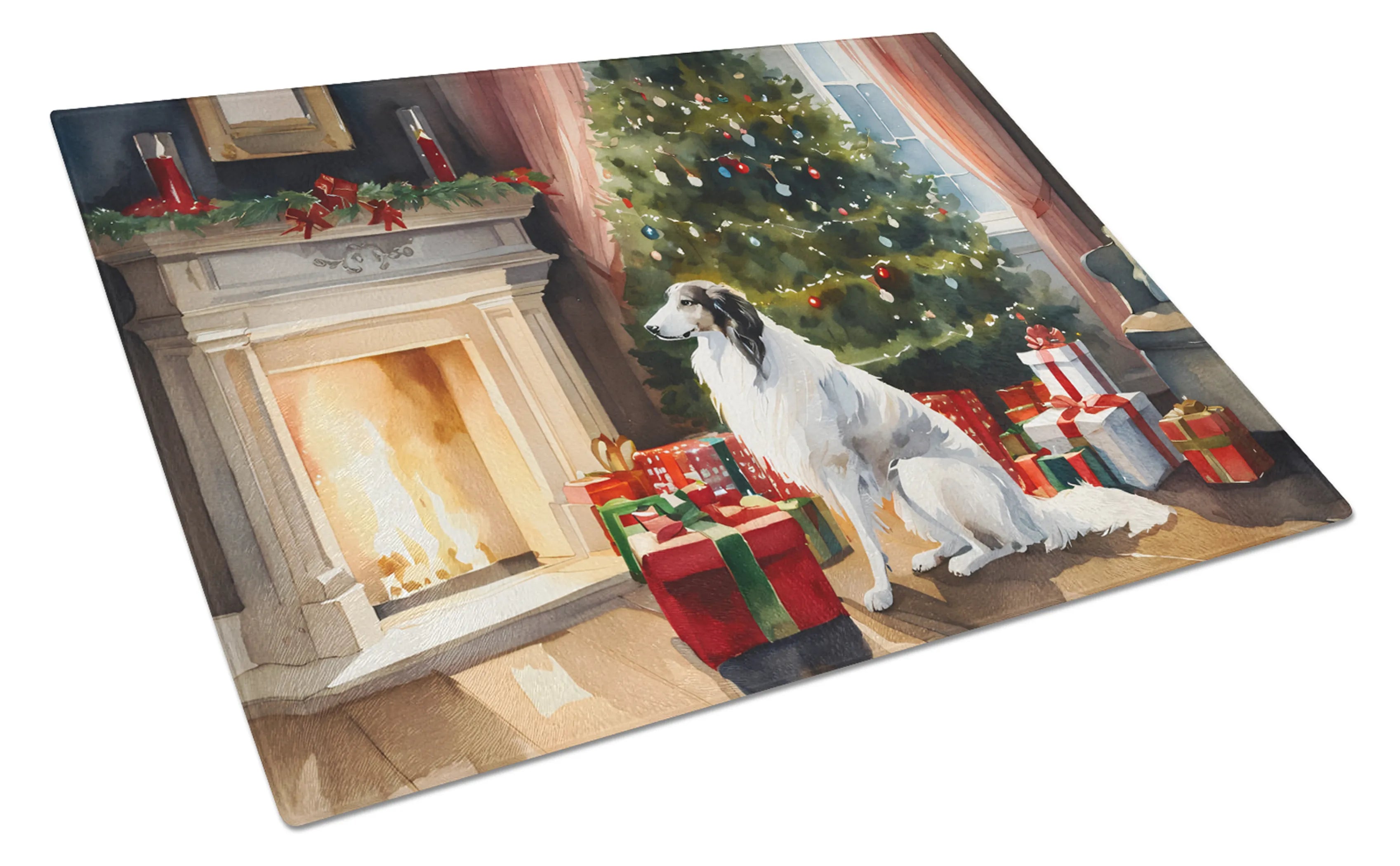 Cozy Christmas Glass Cutting Board - Size: LARGE | Pack Of: 1 | Collection name: Cozy christmas