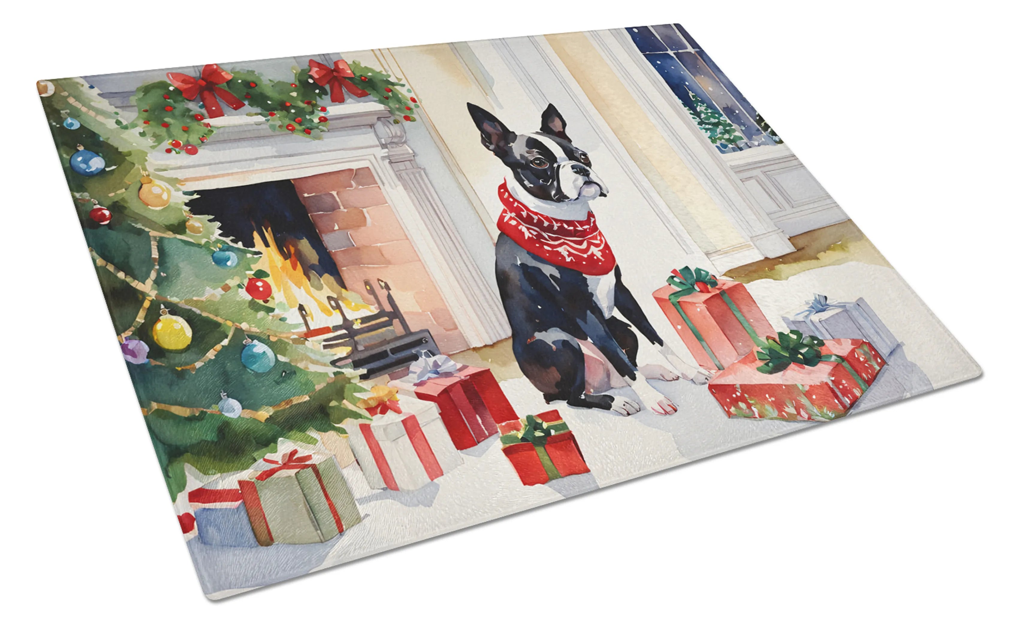 Cozy Christmas Glass Cutting Board - Size: LARGE | Pack Of: 1 | Collection name: Cozy christmas