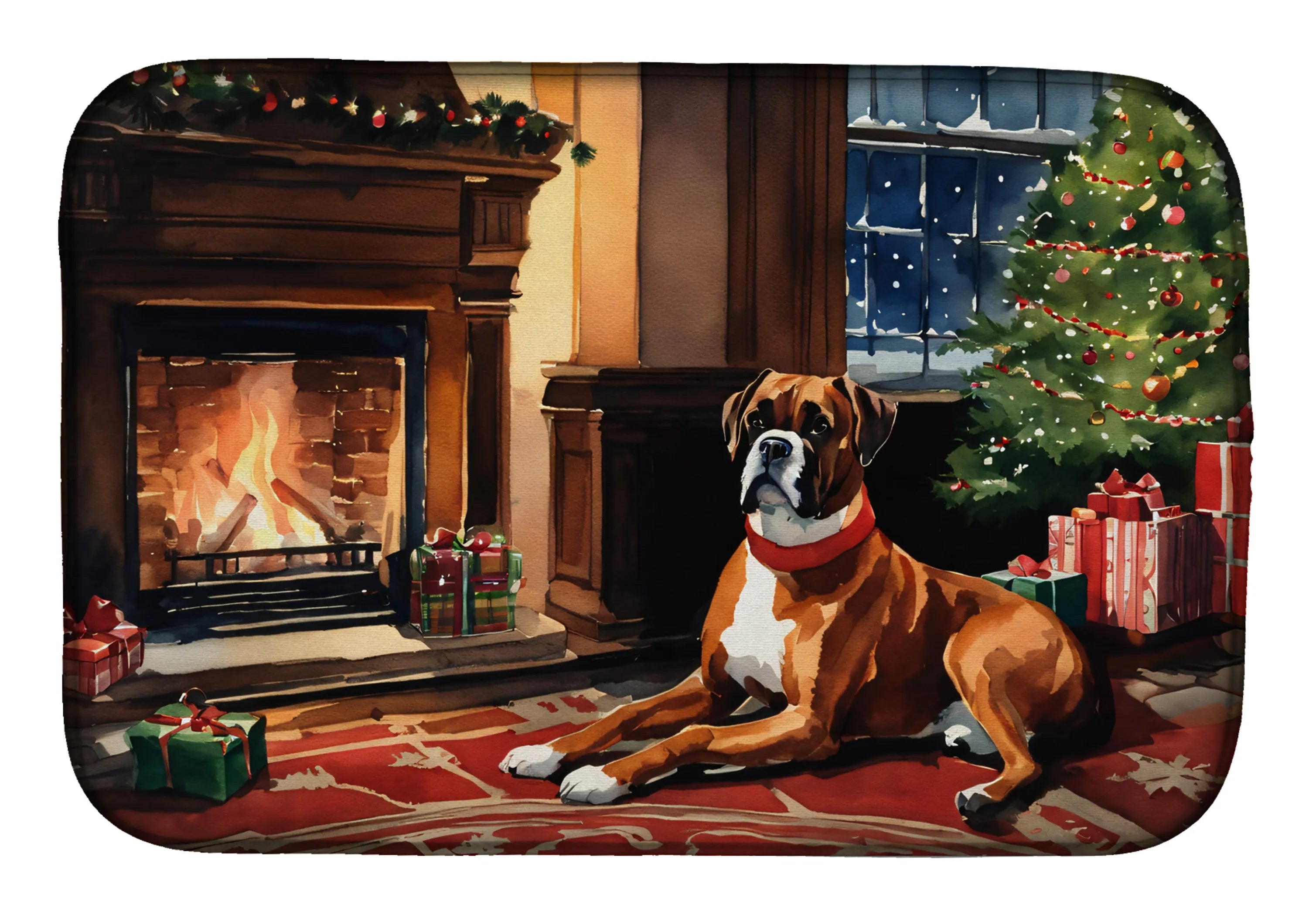 Cozy Christmas Dish Drying Mat - Size: 14  X 21" | Pack Of: 1 | Collection name: Cozy christmas