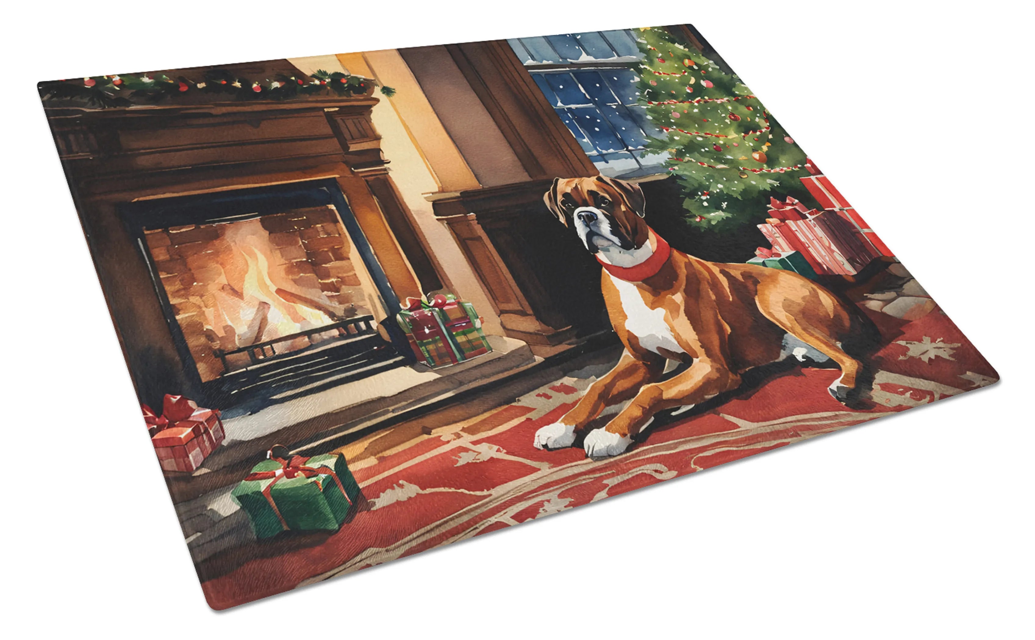 Cozy Christmas Glass Cutting Board - Size: LARGE | Pack Of: 1 | Collection name: Cozy christmas