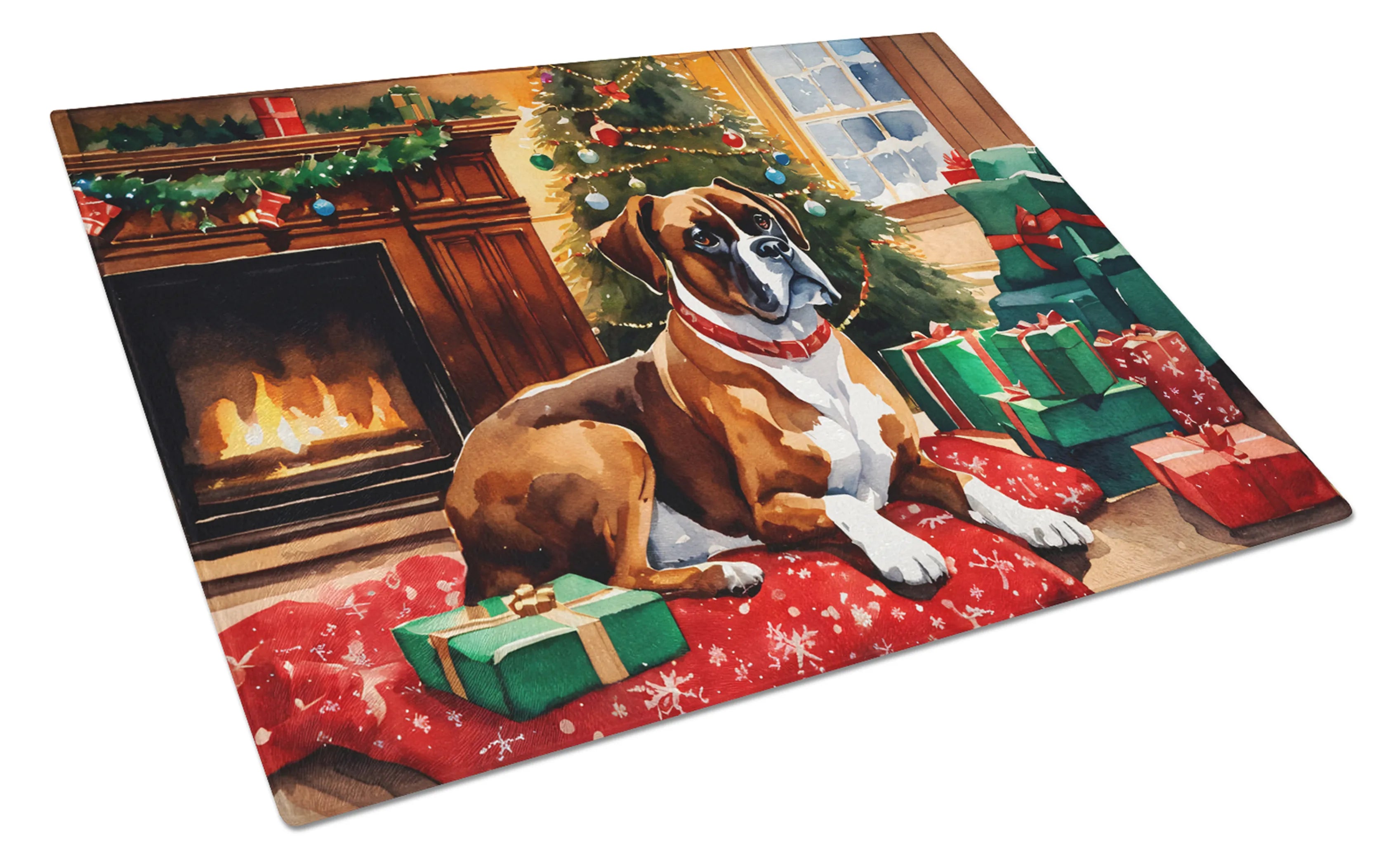 Cozy Christmas Glass Cutting Board - Size: LARGE | Pack Of: 1 | Collection name: Cozy christmas