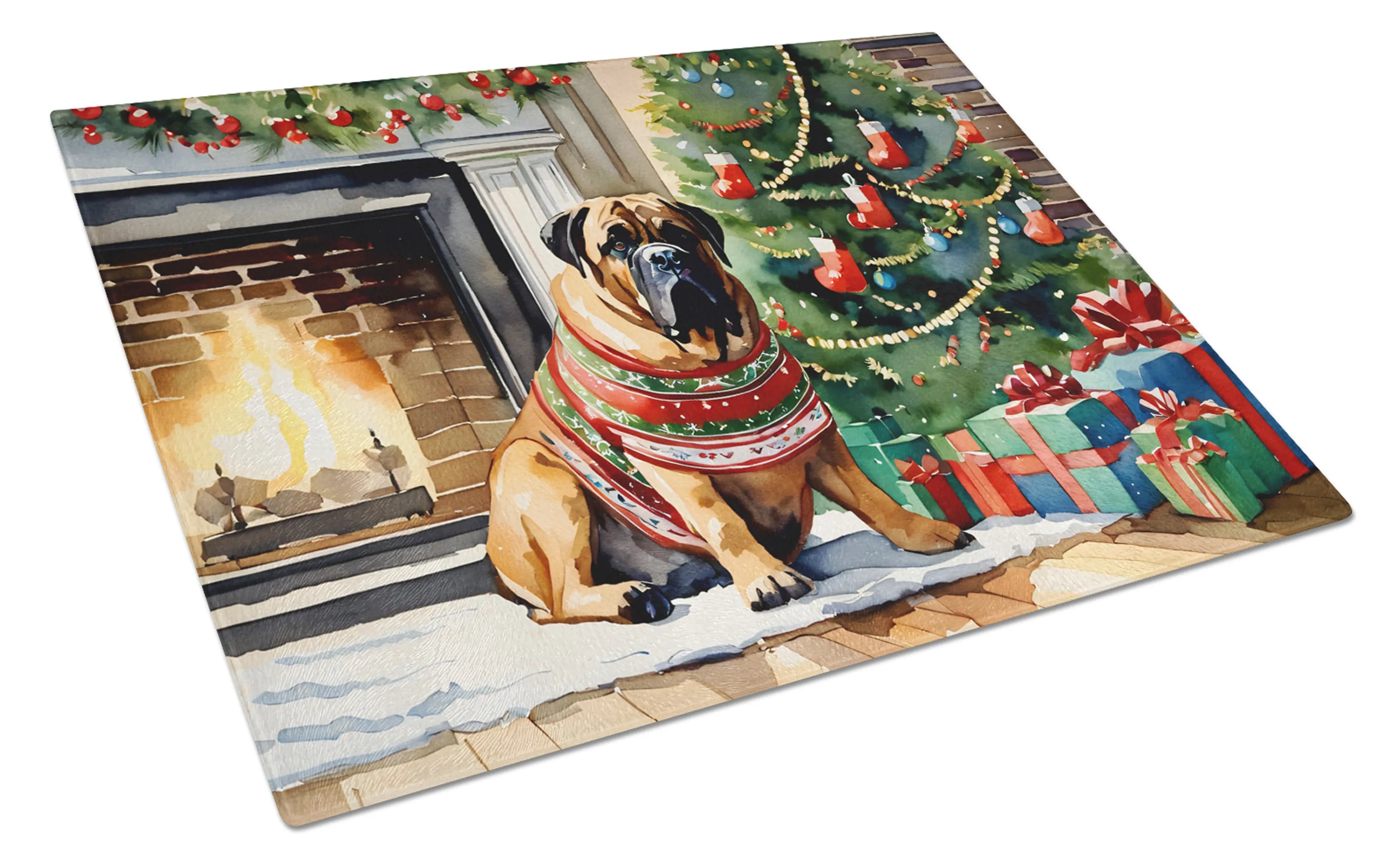 Cozy Christmas Glass Cutting Board - Size: LARGE | Pack Of: 1 | Collection name: Cozy christmas