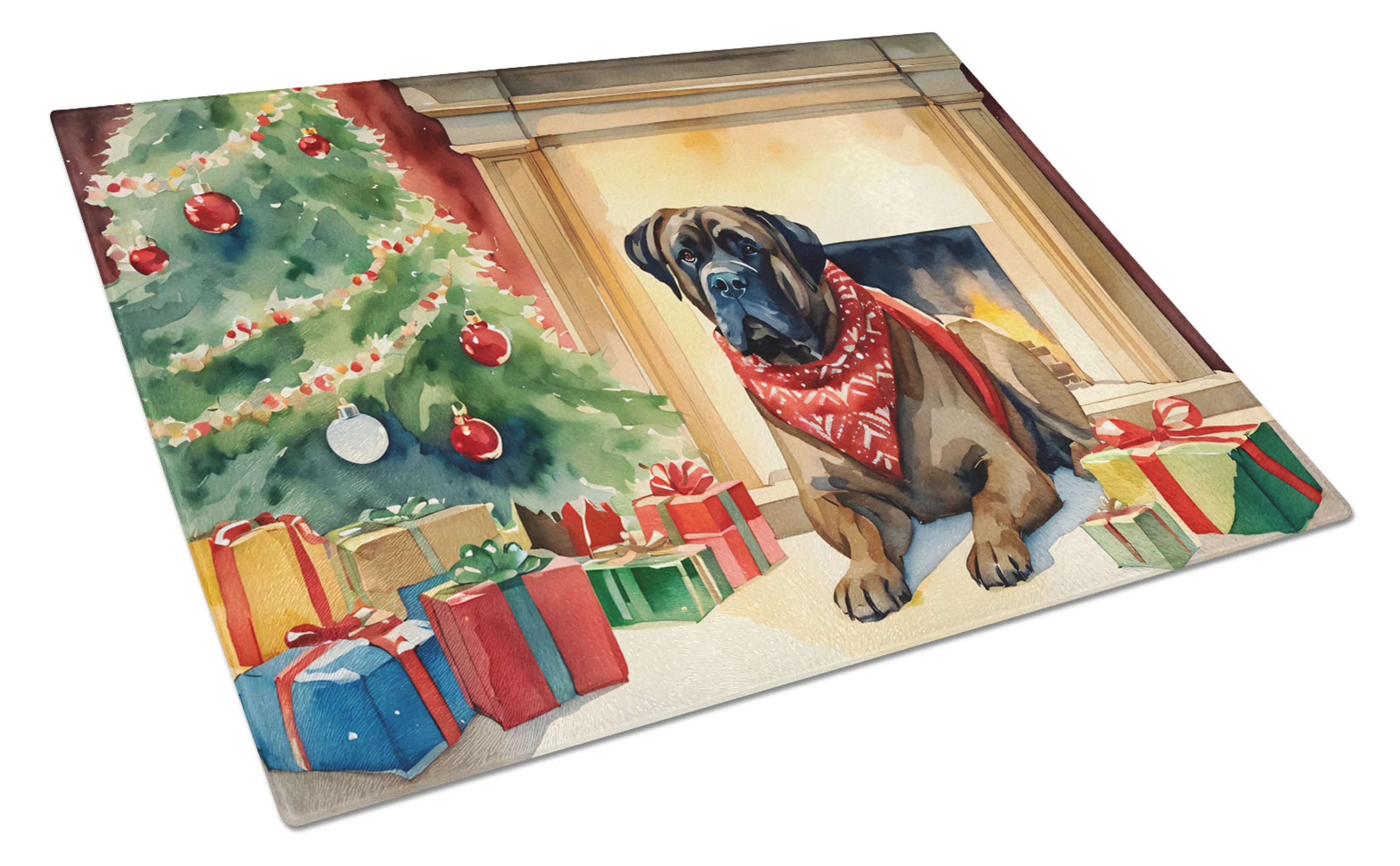 Cozy Christmas Glass Cutting Board - Size: LARGE | Pack Of: 1 | Collection name: Cozy christmas