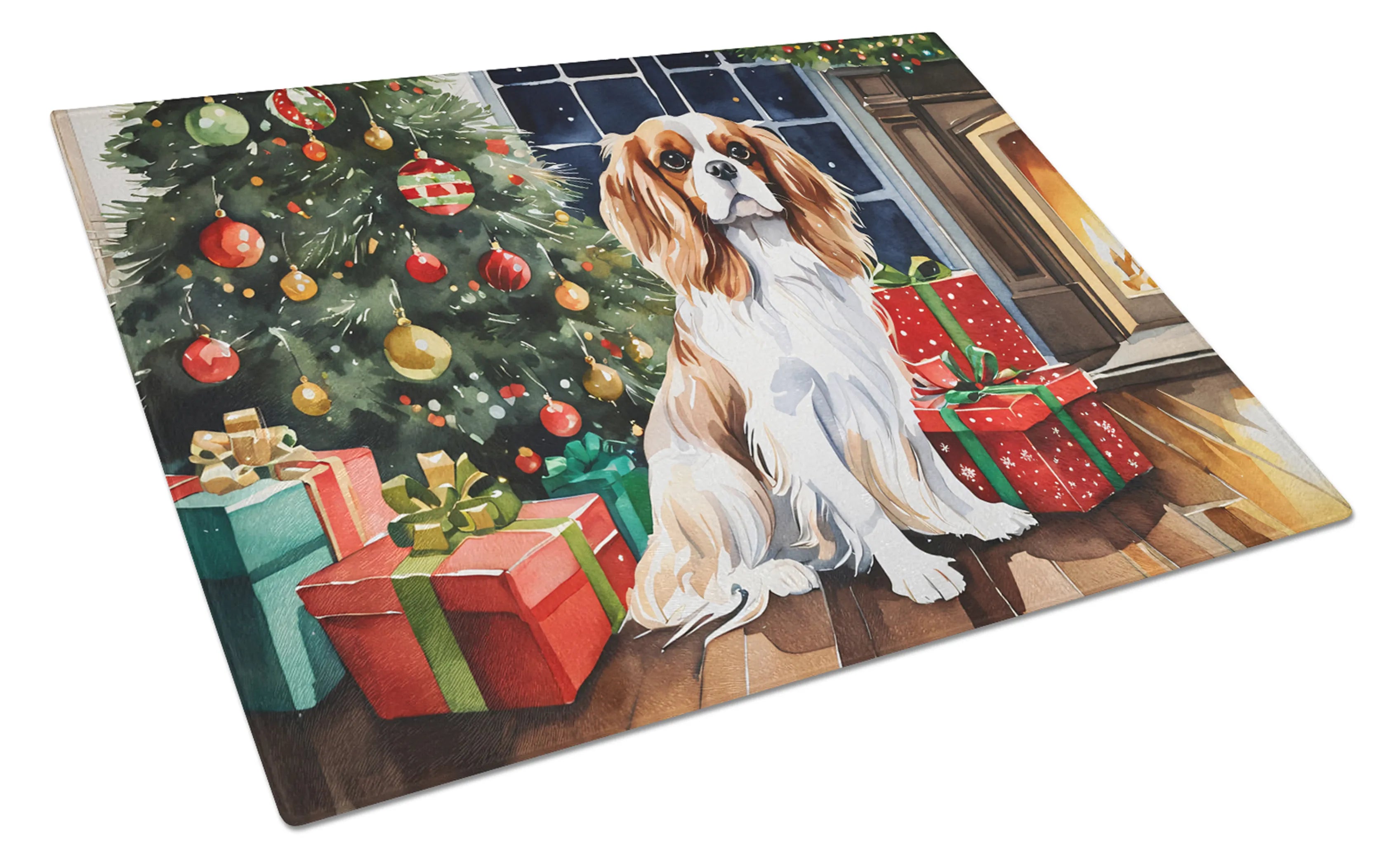 Cozy Christmas Glass Cutting Board - Size: LARGE | Pack Of: 1 | Collection name: Cozy christmas