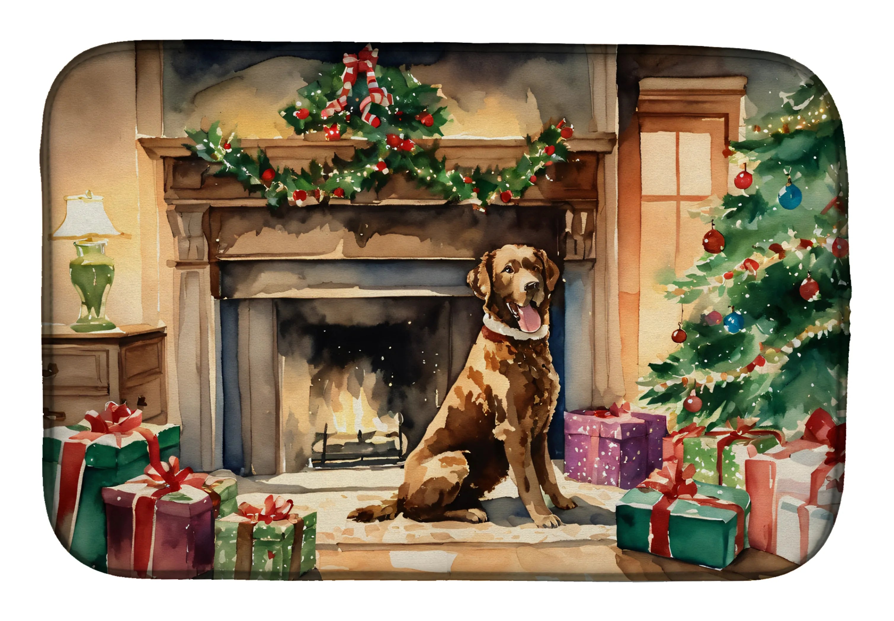 Cozy Christmas Dish Drying Mat - Size: 14  X 21" | Pack Of: 1 | Collection name: Cozy christmas