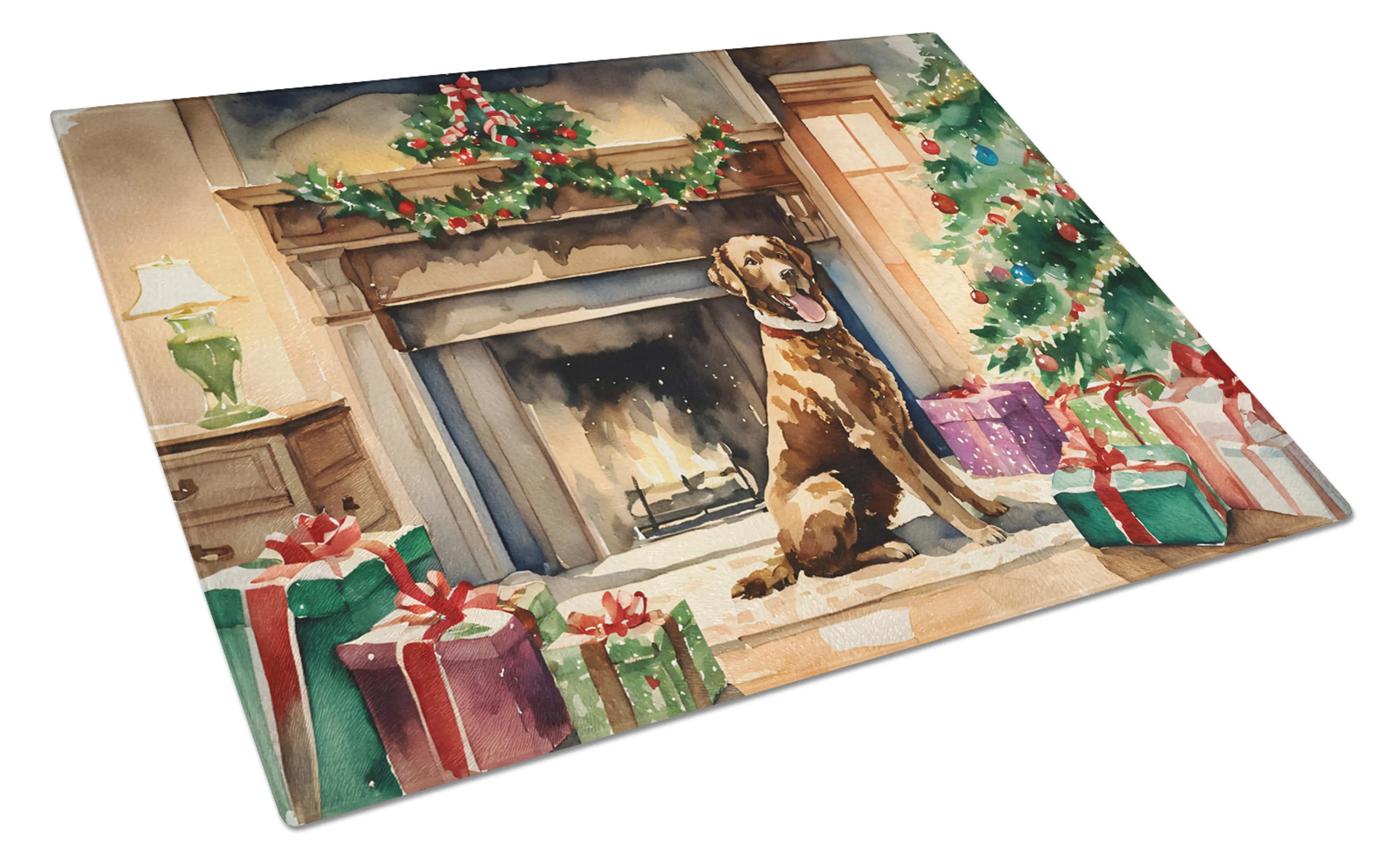 Cozy Christmas Glass Cutting Board - Size: LARGE | Pack Of: 1 | Collection name: Cozy christmas