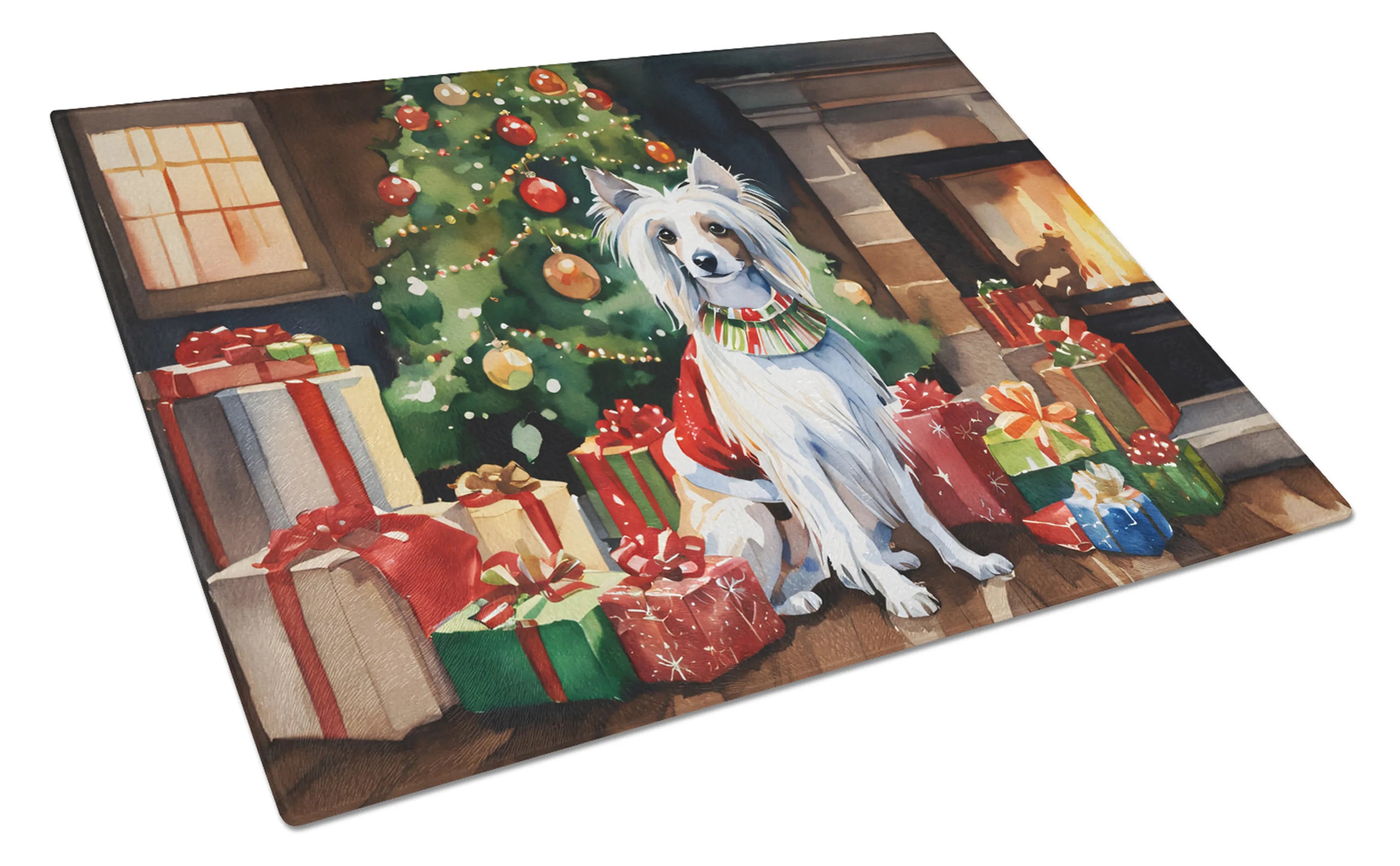 Cozy Christmas Glass Cutting Board - Size: LARGE | Pack Of: 1 | Collection name: Cozy christmas