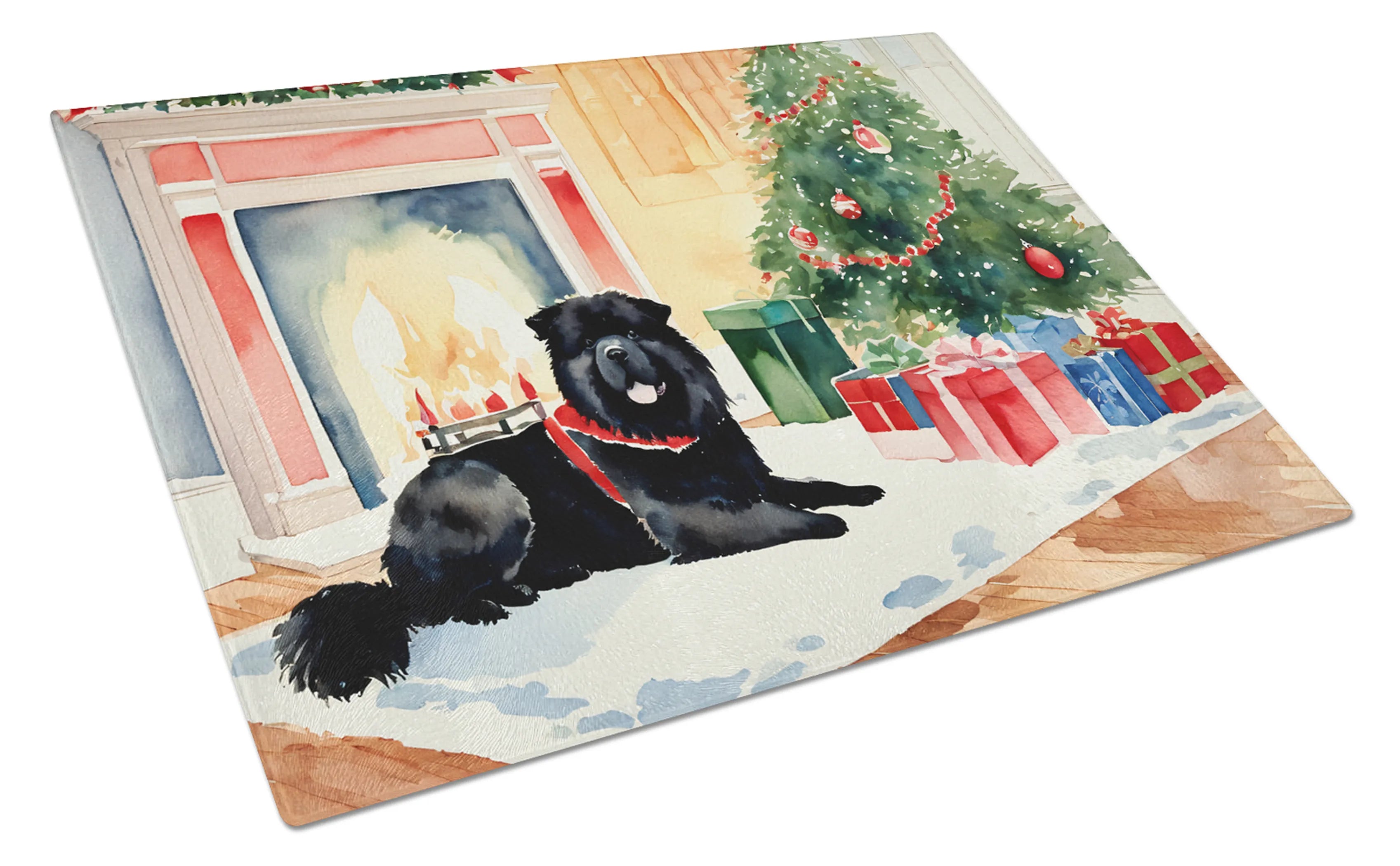 Cozy Christmas Glass Cutting Board - Size: LARGE | Pack Of: 1 | Collection name: Cozy christmas
