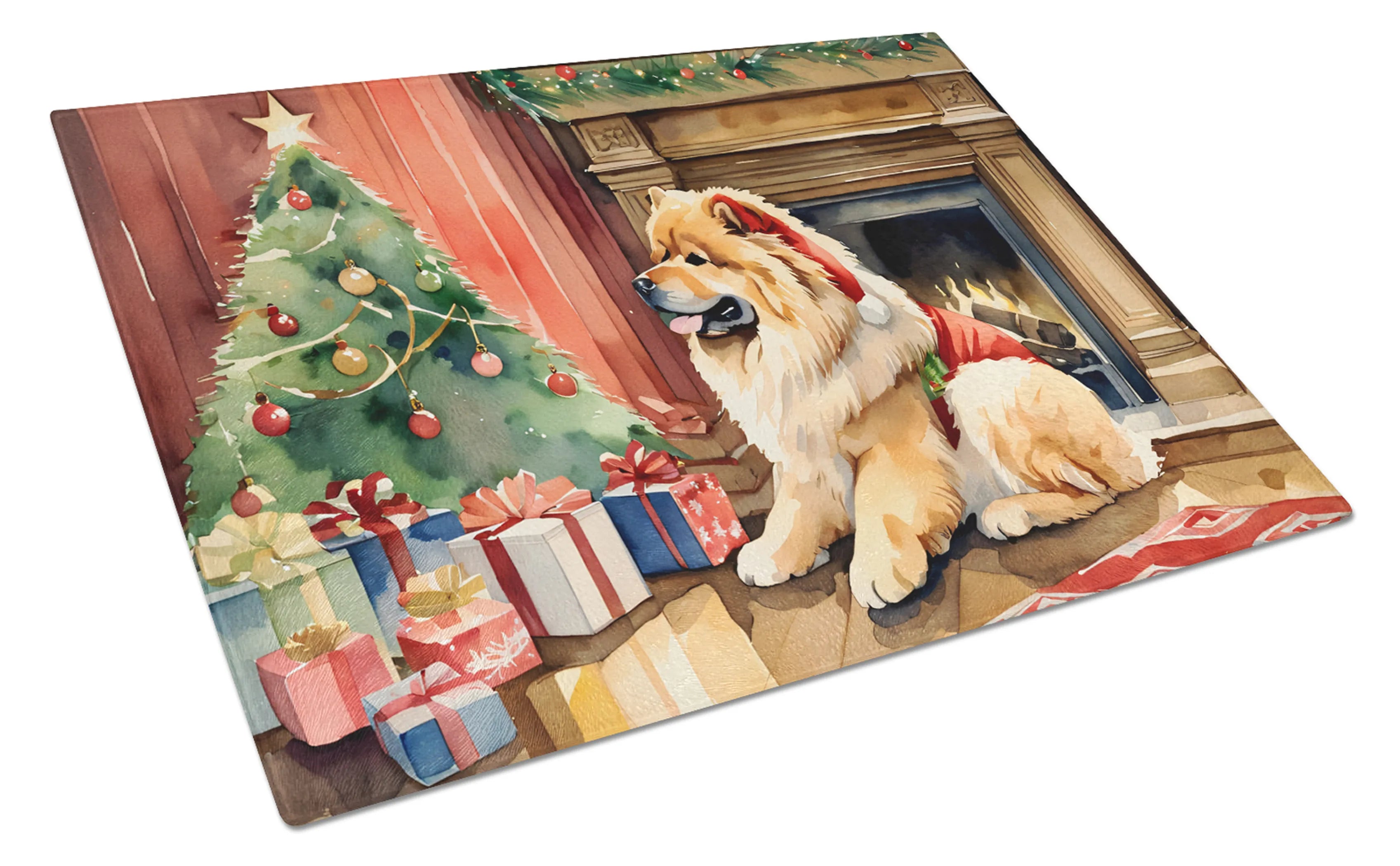 Cozy Christmas Glass Cutting Board - Size: LARGE | Pack Of: 1 | Collection name: Cozy christmas
