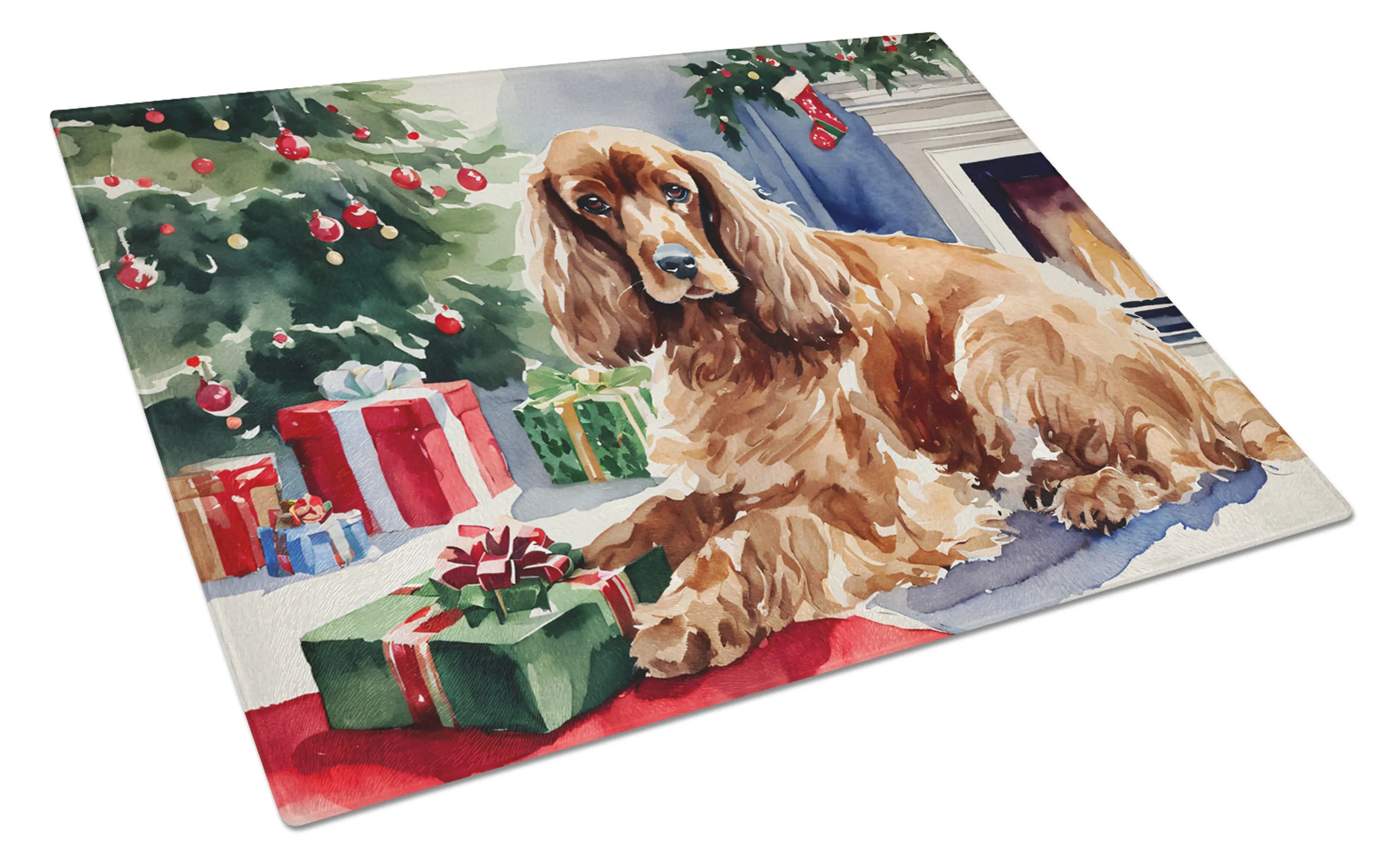 Cozy Christmas Glass Cutting Board - Size: LARGE | Pack Of: 1 | Collection name: Cozy christmas