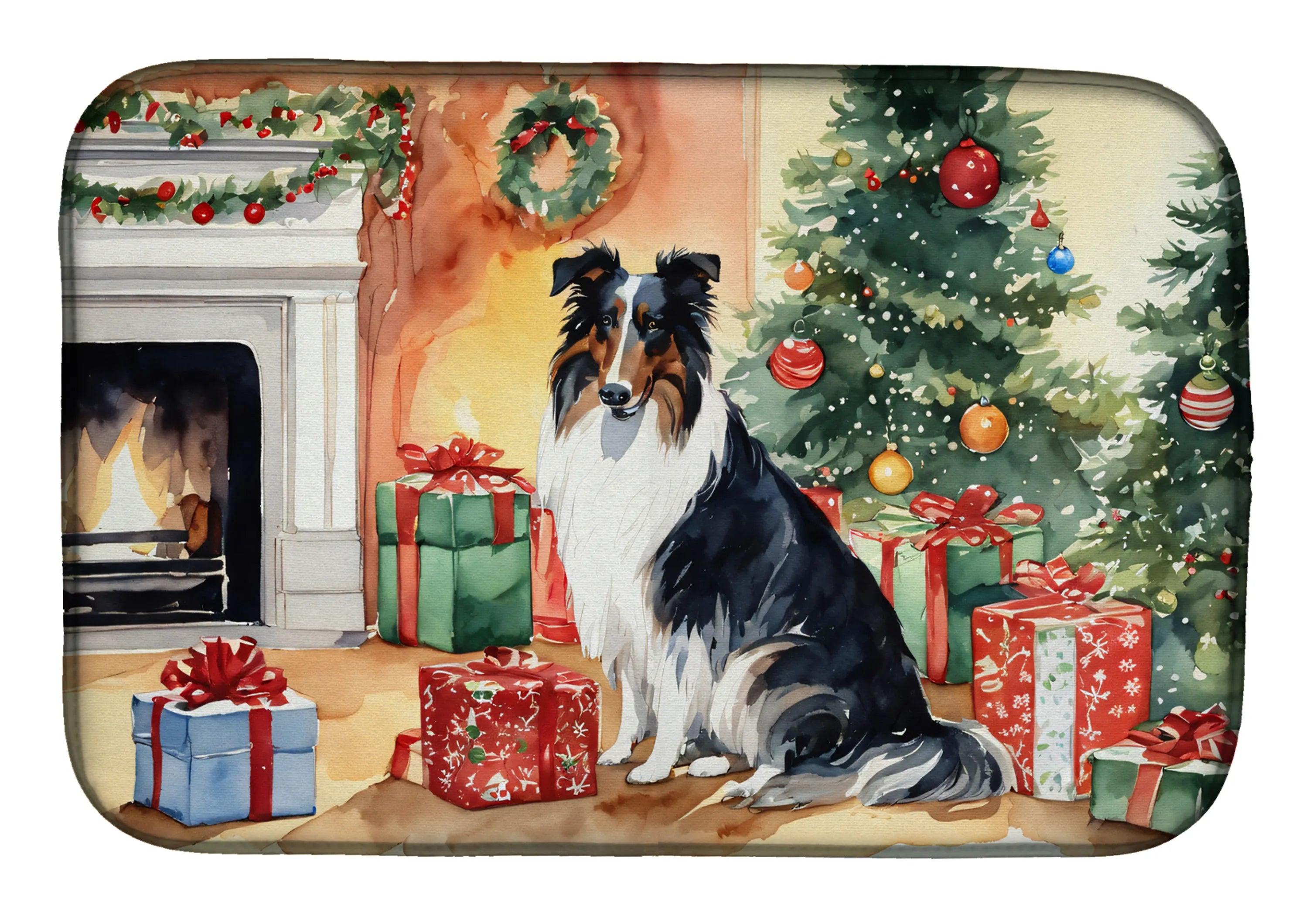 Cozy Christmas Dish Drying Mat - Size: 14  X 21" | Pack Of: 1 | Collection name: Cozy christmas