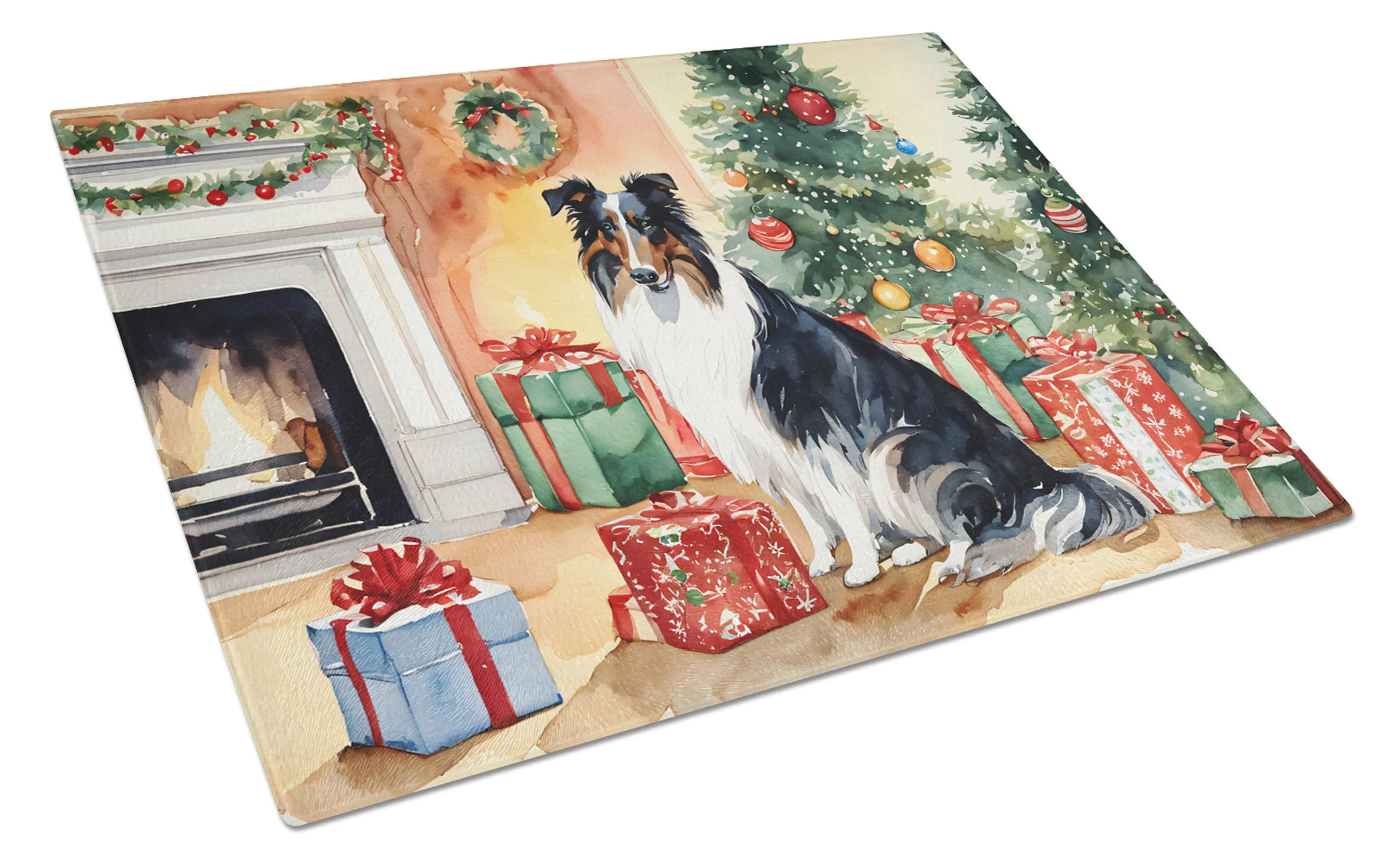 Cozy Christmas Glass Cutting Board - Size: LARGE | Pack Of: 1 | Collection name: Cozy christmas