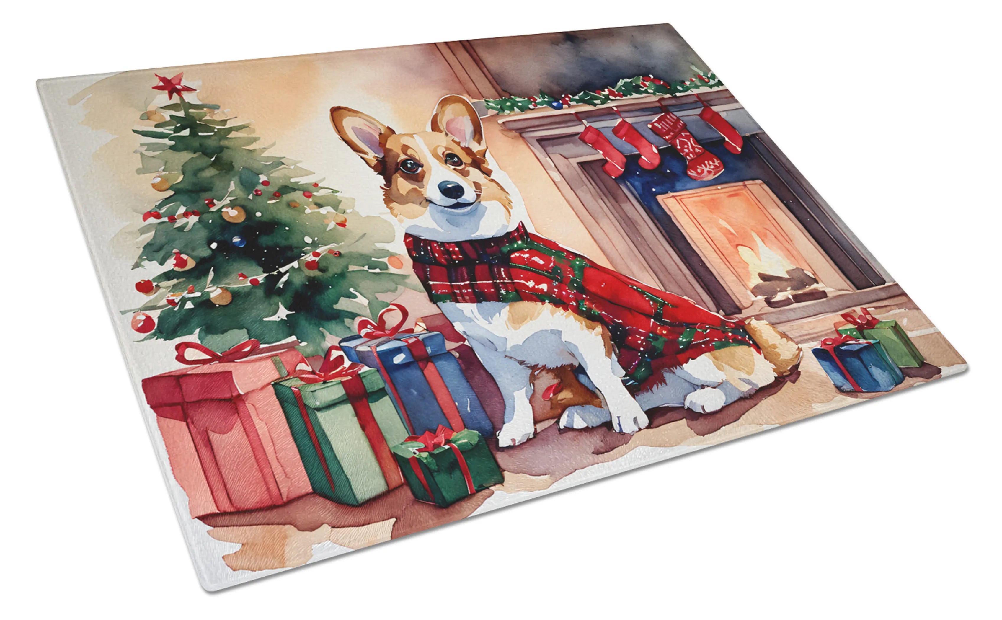 Cozy Christmas Glass Cutting Board - Size: LARGE | Pack Of: 1 | Collection name: Cozy christmas