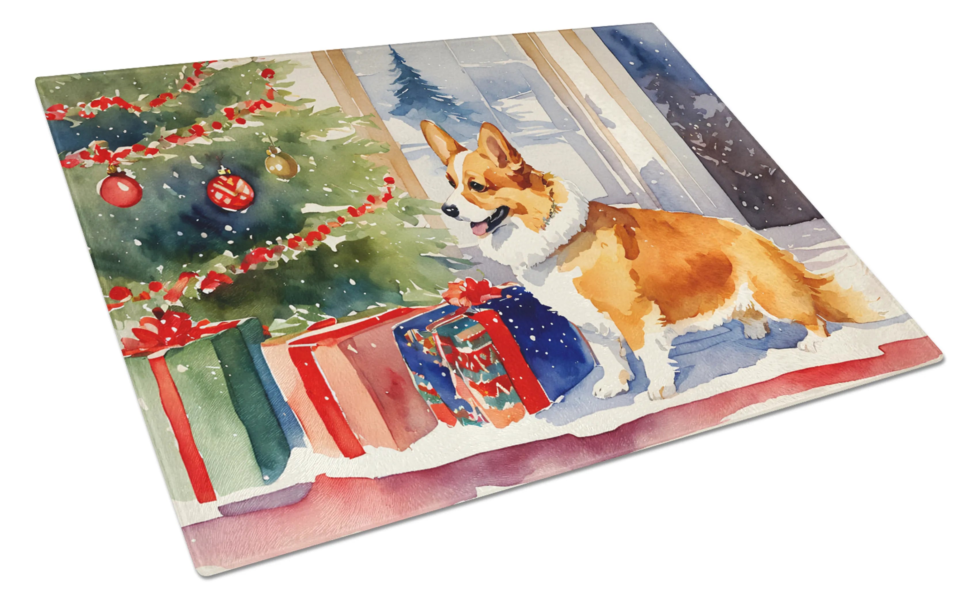 Cozy Christmas Glass Cutting Board - Size: LARGE | Pack Of: 1 | Collection name: Cozy christmas