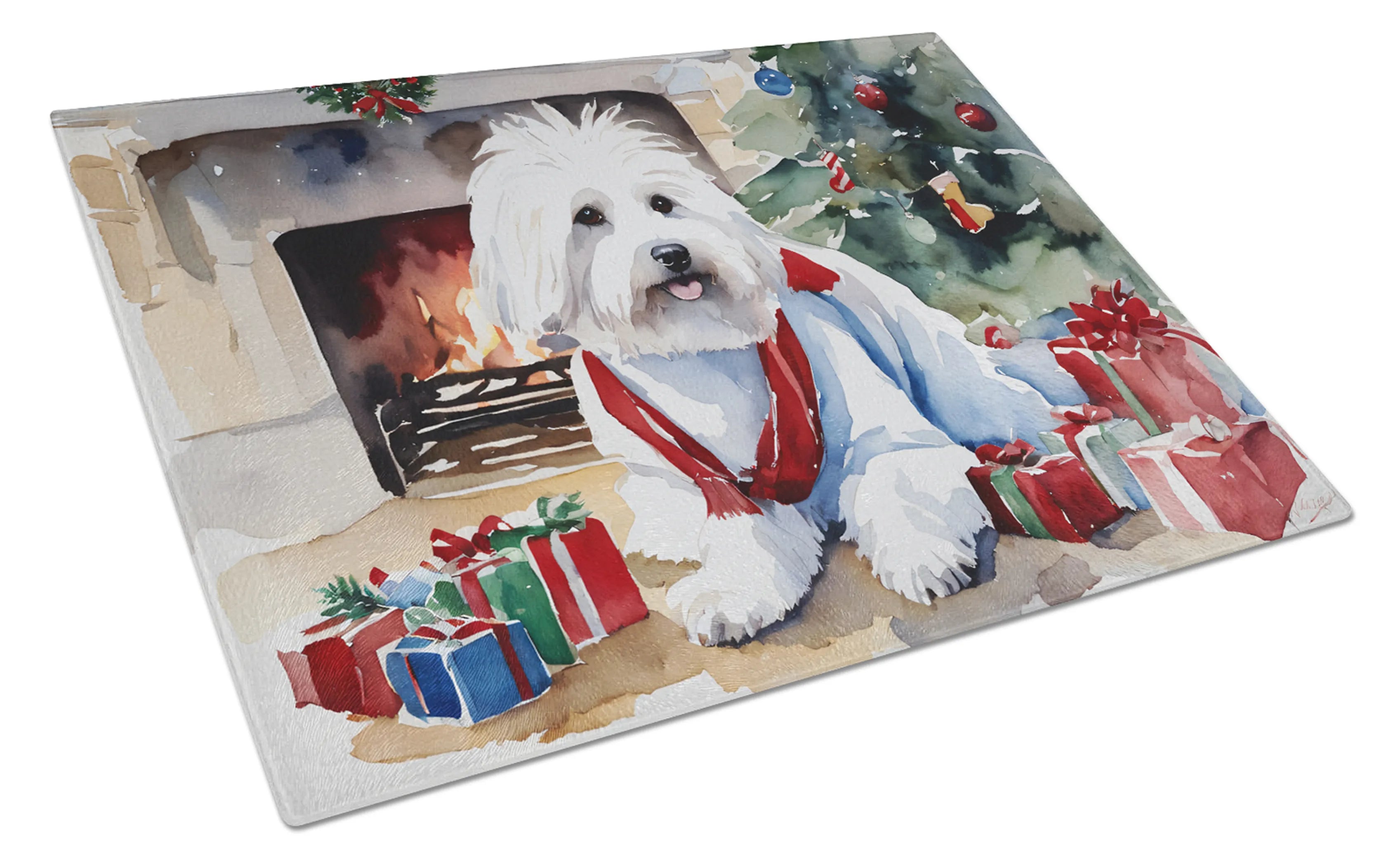 Cozy Christmas Glass Cutting Board - Size: LARGE | Pack Of: 1 | Collection name: Cozy christmas