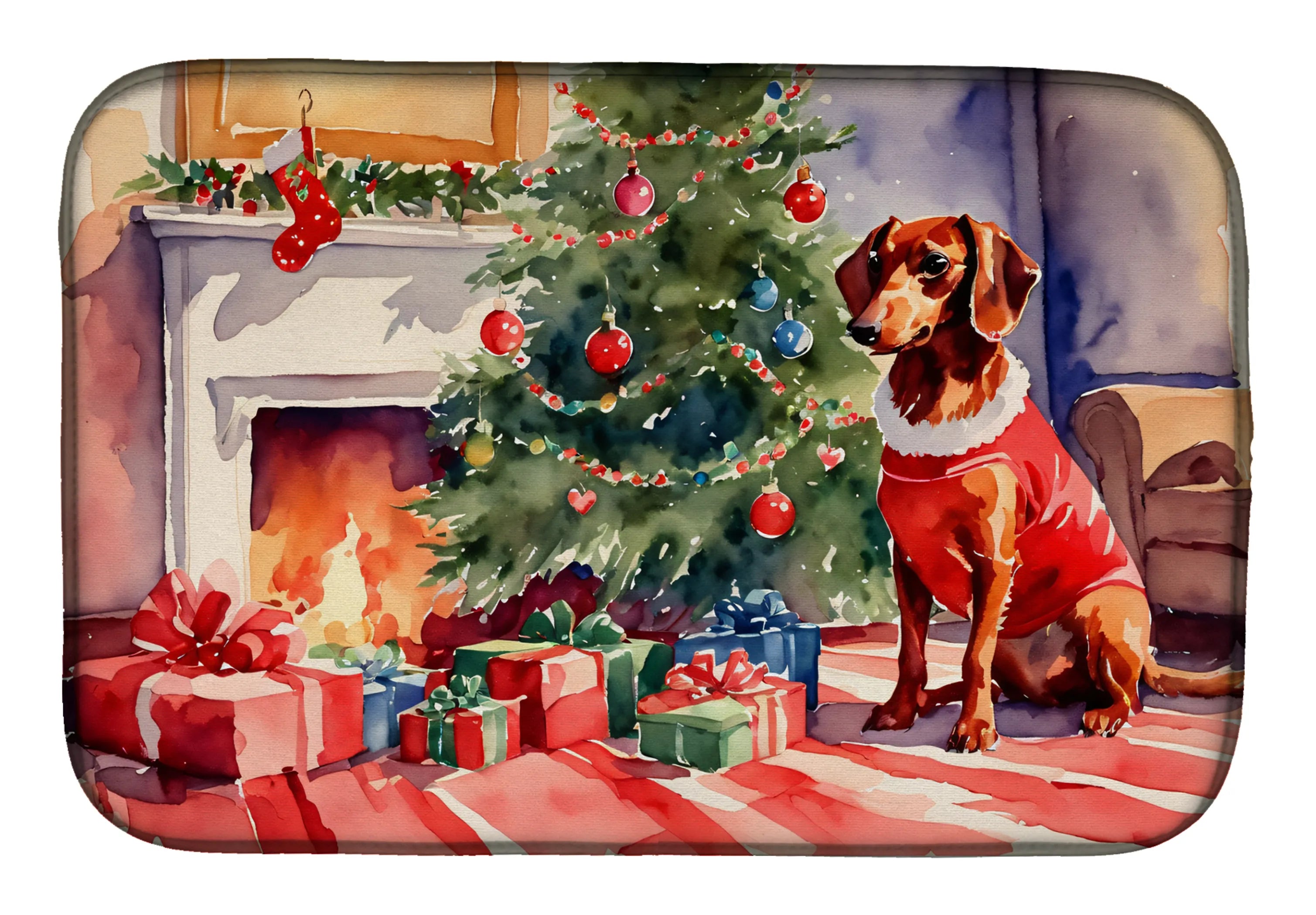 Cozy Christmas Dish Drying Mat - Size: 14  X 21" | Pack Of: 1 | Collection name: Cozy christmas