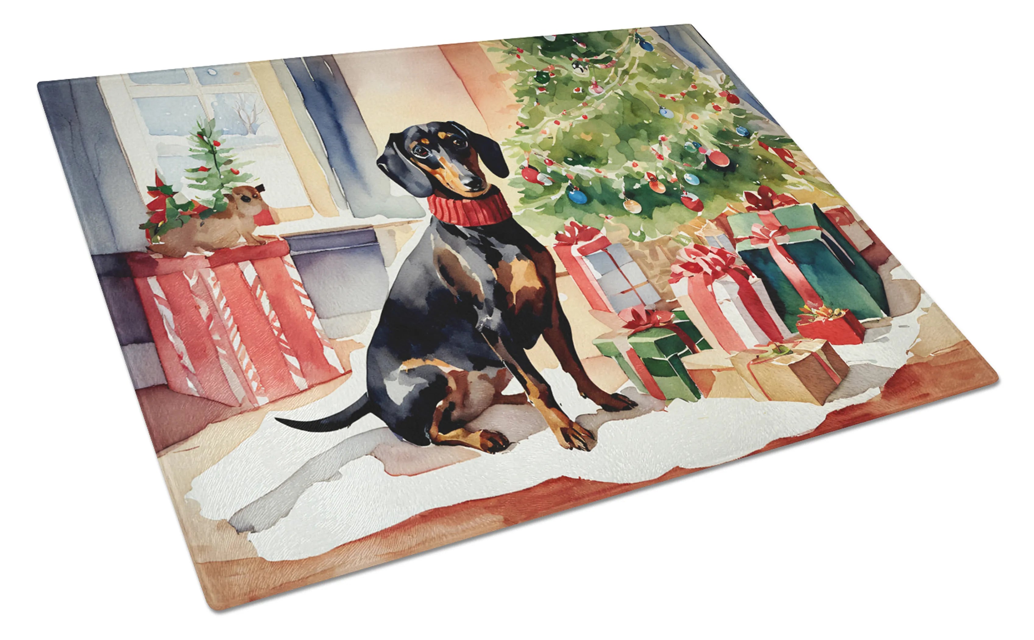 Cozy Christmas Glass Cutting Board - Size: LARGE | Pack Of: 1 | Collection name: Cozy christmas