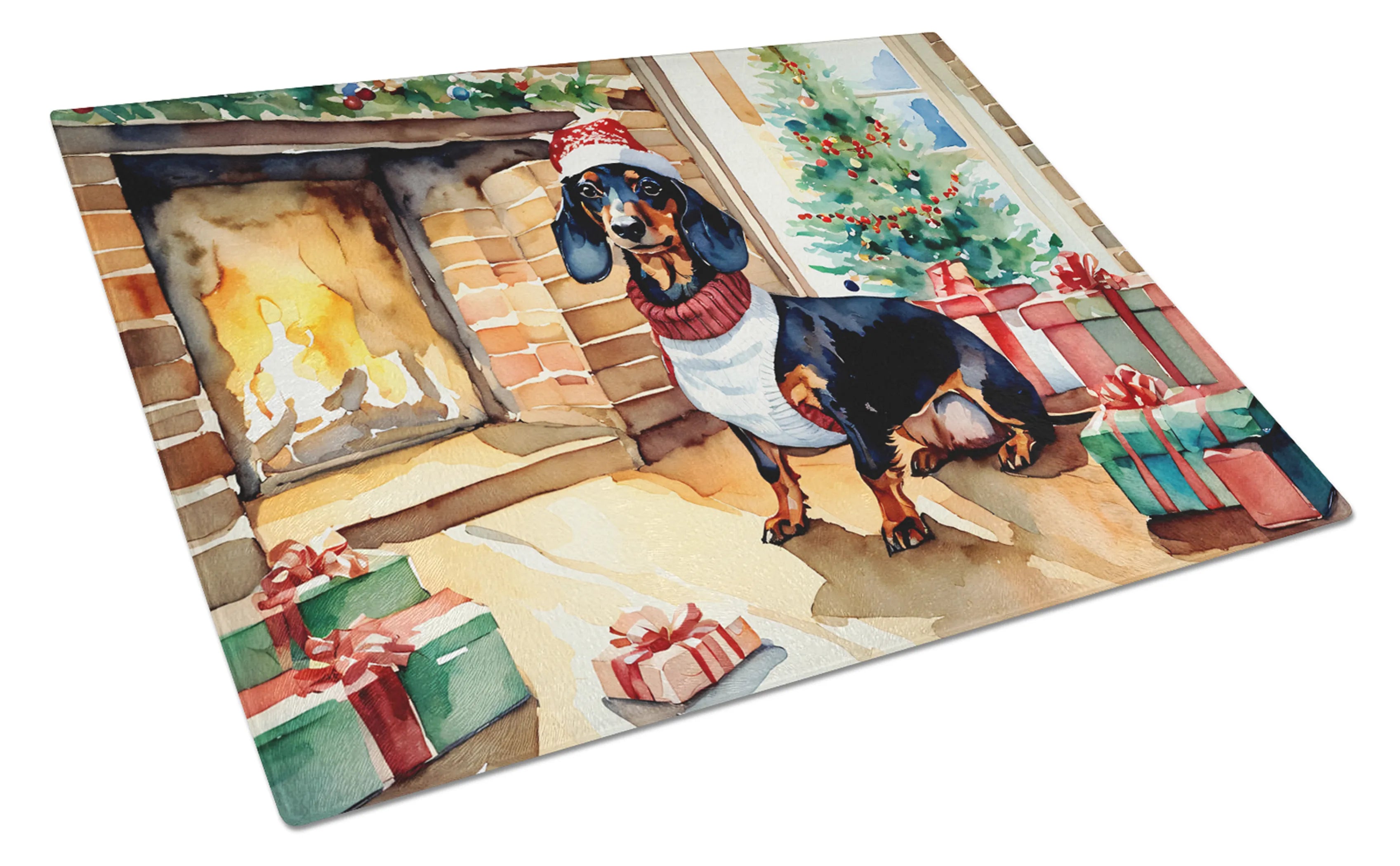 Cozy Christmas Glass Cutting Board - Size: LARGE | Pack Of: 1 | Collection name: Cozy christmas