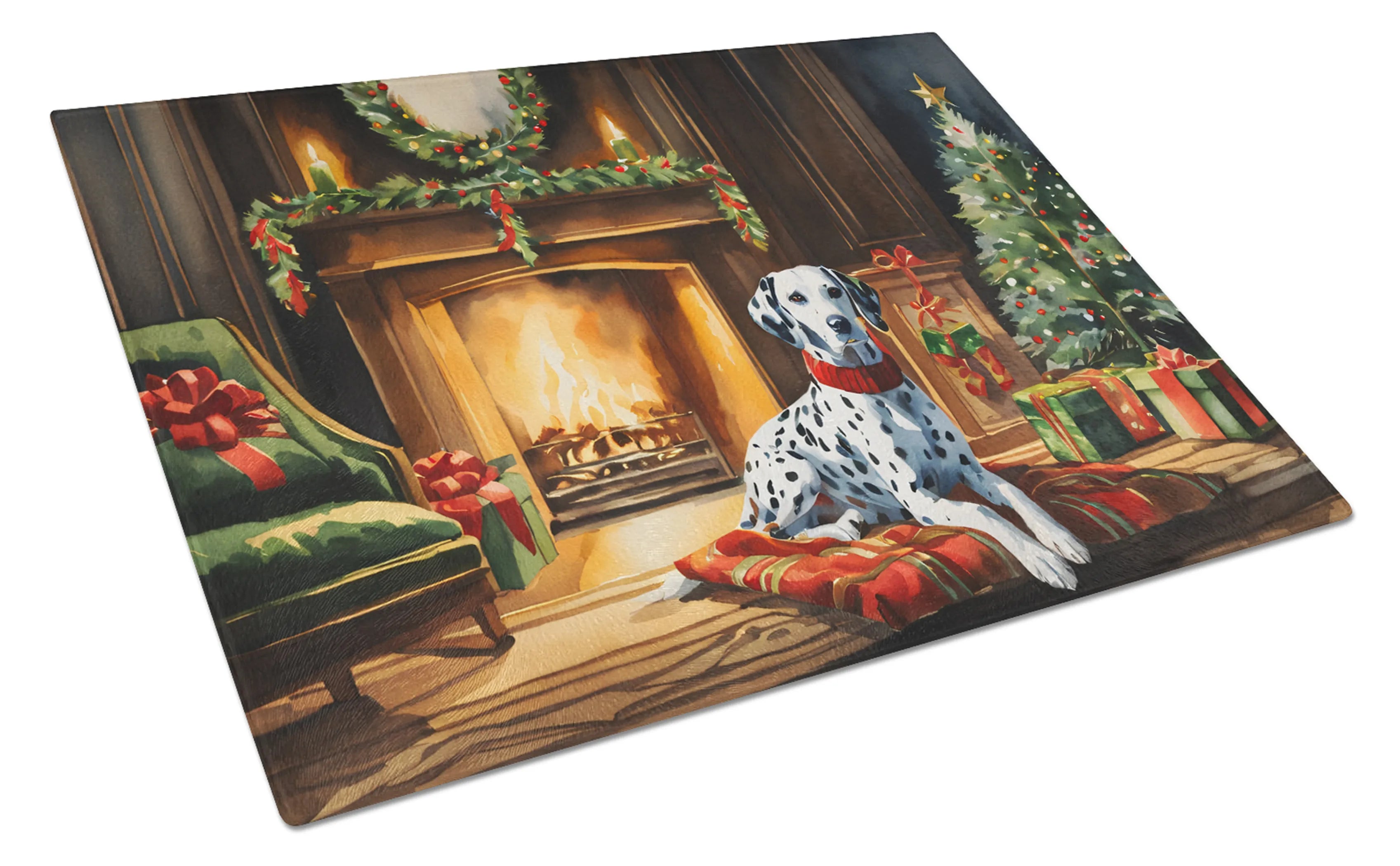 Cozy Christmas Glass Cutting Board - Size: LARGE | Pack Of: 1 | Collection name: Cozy christmas