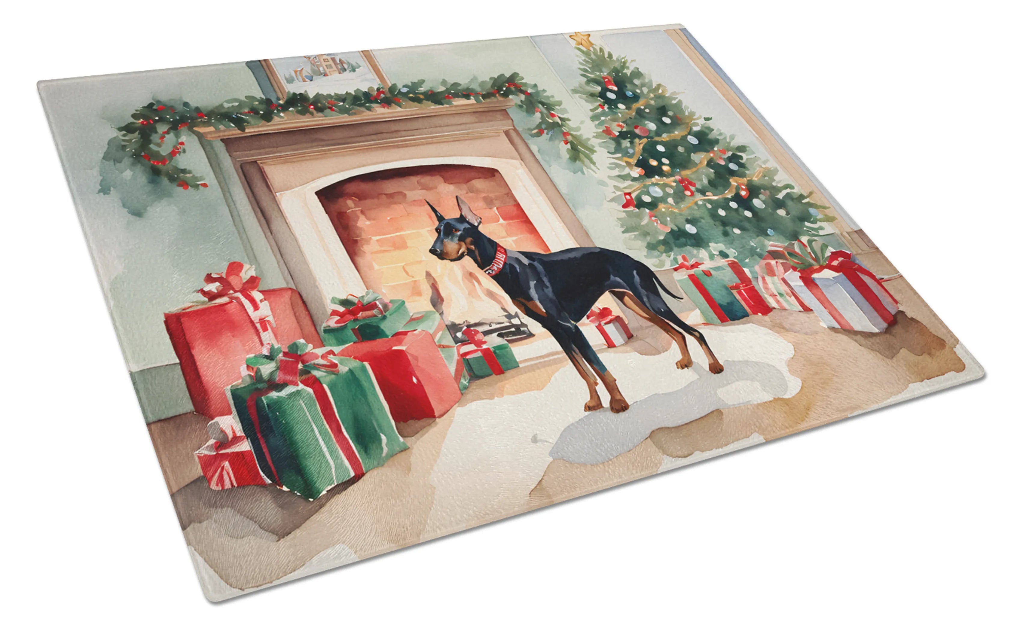 Cozy Christmas Glass Cutting Board - Size: LARGE | Pack Of: 1 | Collection name: Cozy christmas