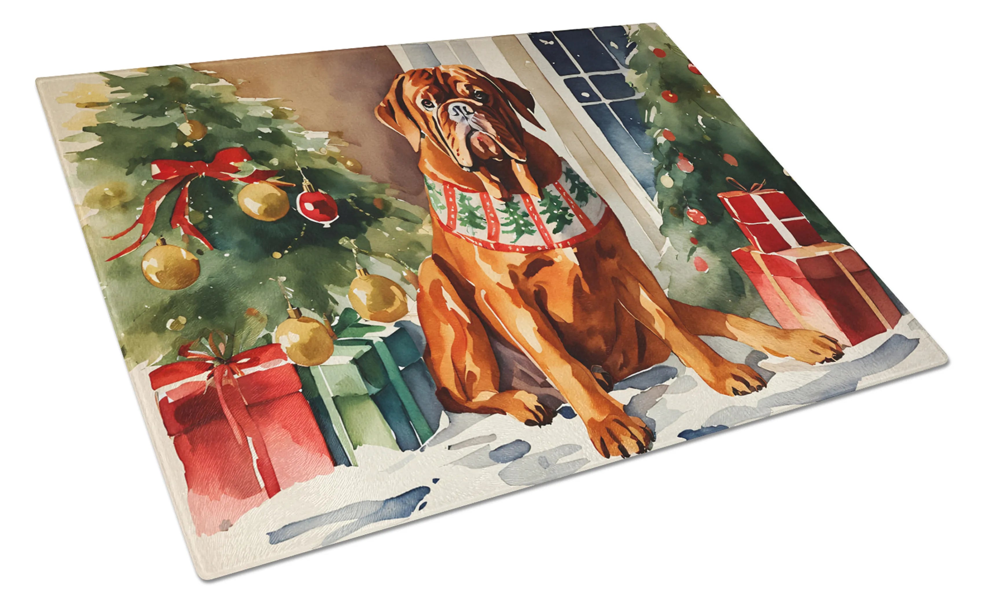 Cozy Christmas Glass Cutting Board - Size: LARGE | Pack Of: 1 | Collection name: Cozy christmas