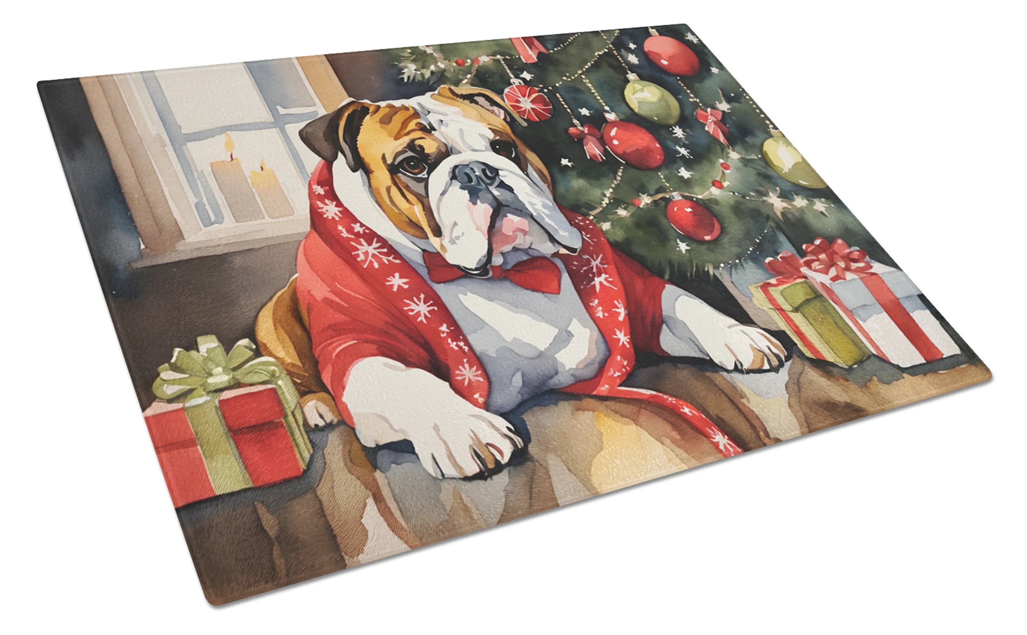 Cozy Christmas Glass Cutting Board - Size: LARGE | Pack Of: 1 | Collection name: Cozy christmas