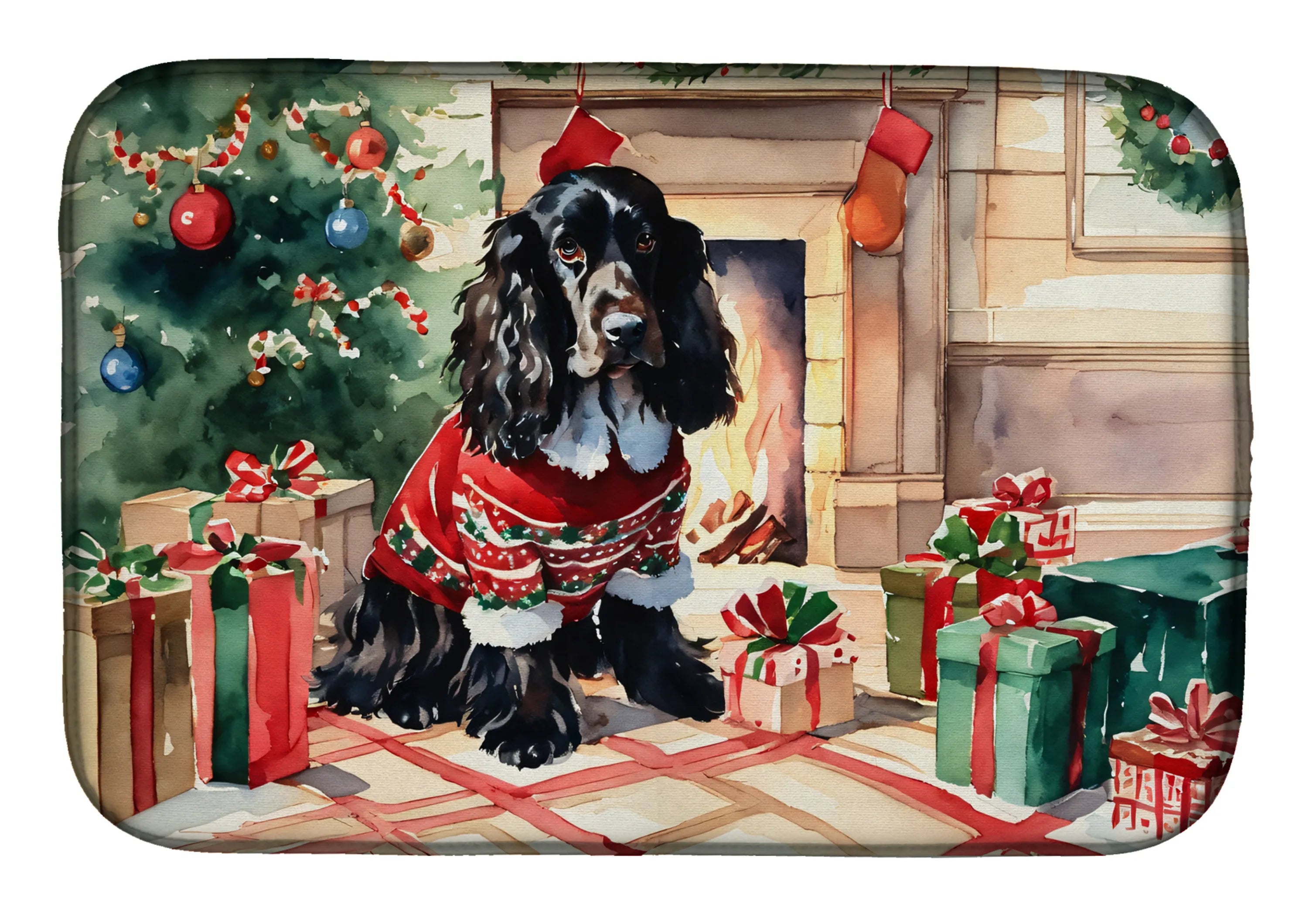 Cozy Christmas Dish Drying Mat - Size: 14  X 21" | Pack Of: 1 | Collection name: Cozy christmas
