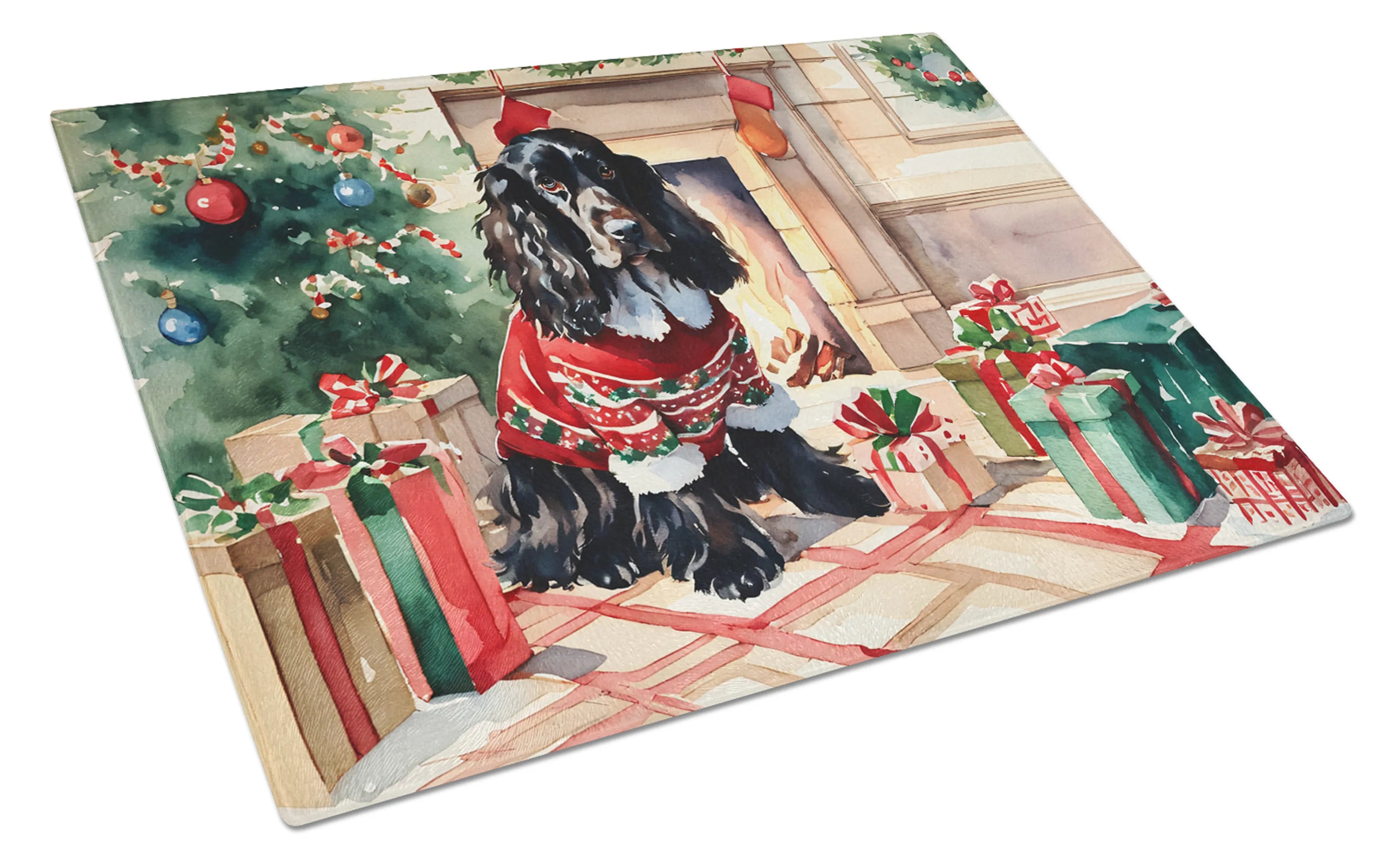 Cozy Christmas Glass Cutting Board - Size: LARGE | Pack Of: 1 | Collection name: Cozy christmas