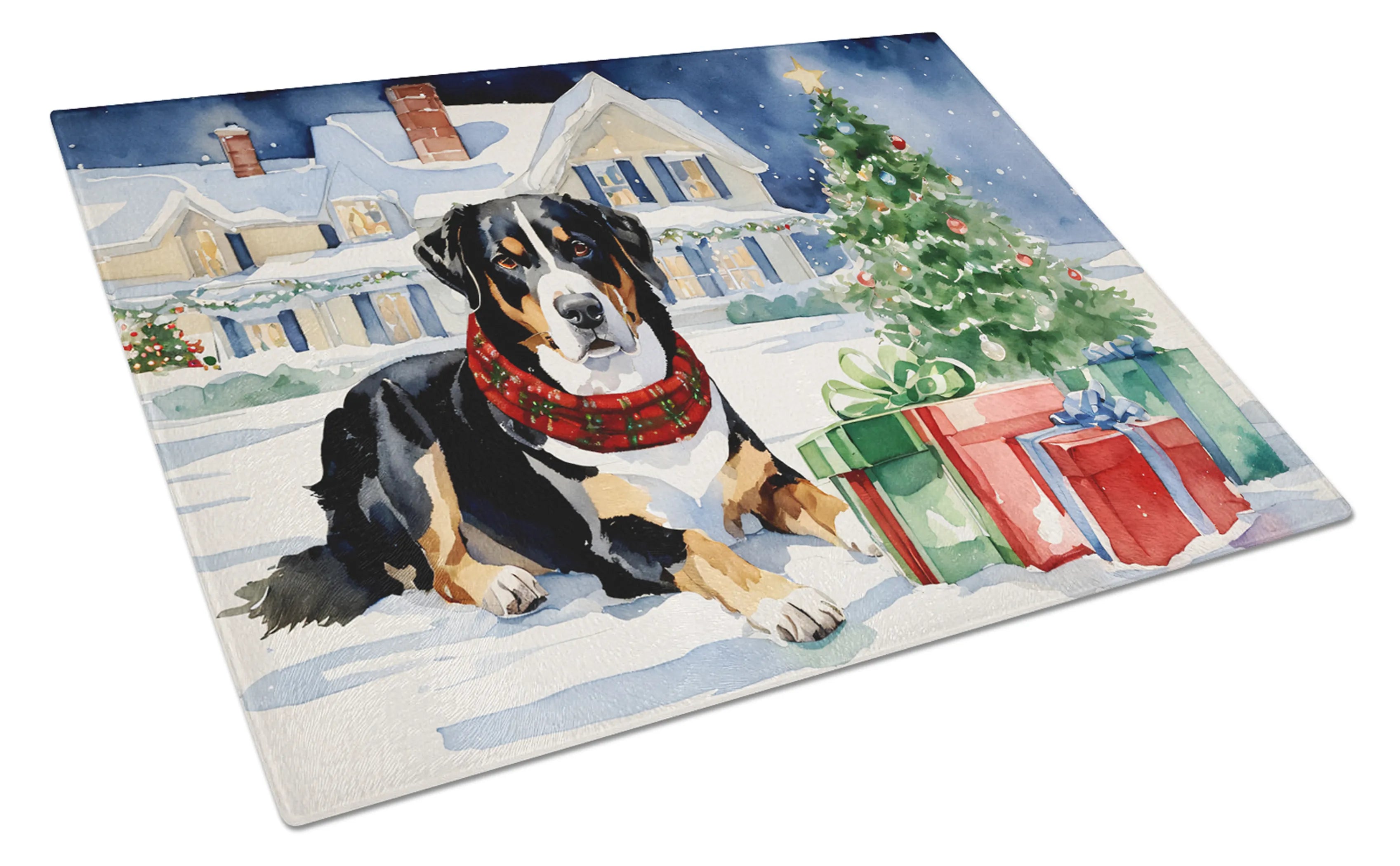 Cozy Christmas Glass Cutting Board - Size: LARGE | Pack Of: 1 | Collection name: Cozy christmas