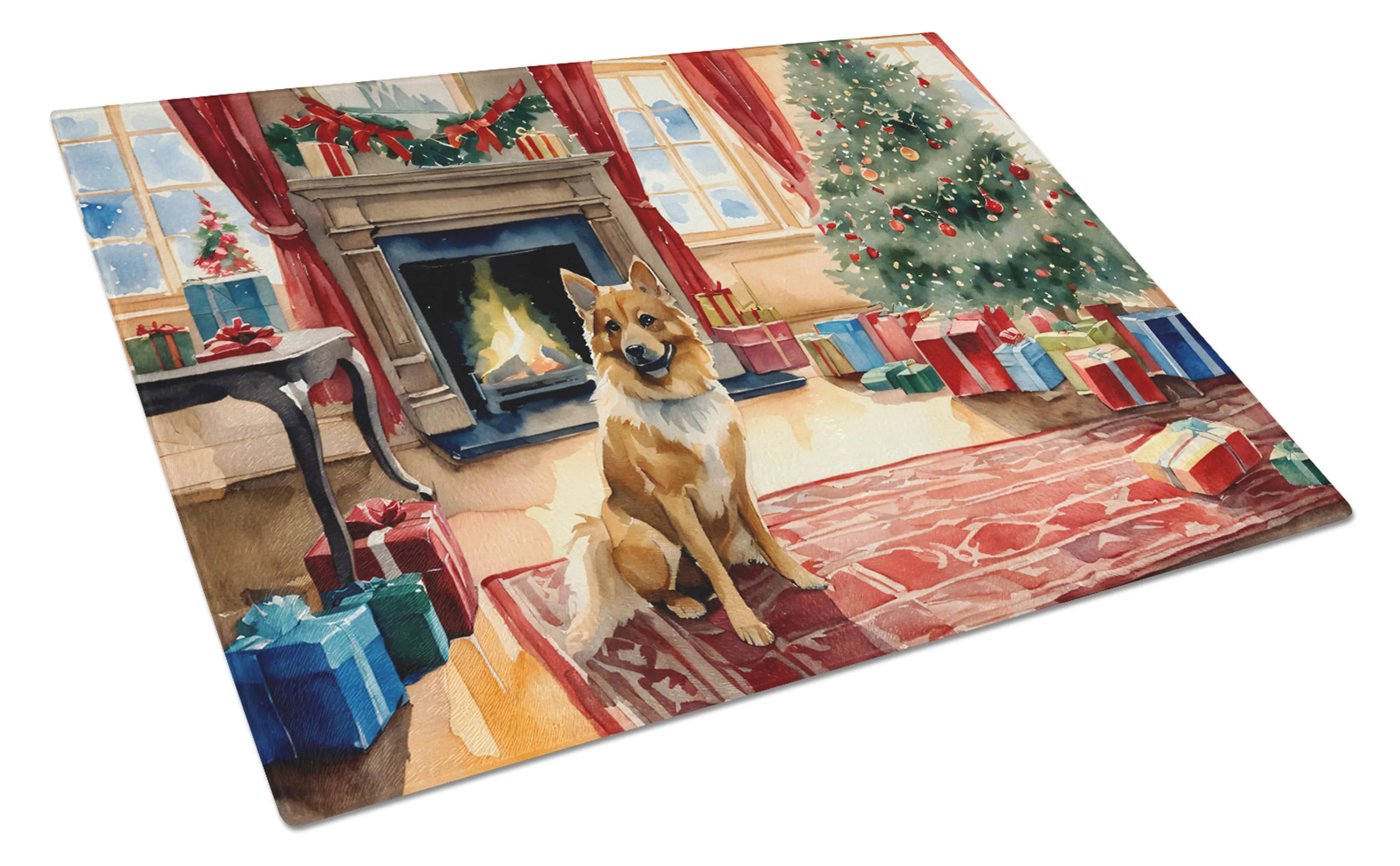 Cozy Christmas Glass Cutting Board - Size: LARGE | Pack Of: 1 | Collection name: Cozy christmas
