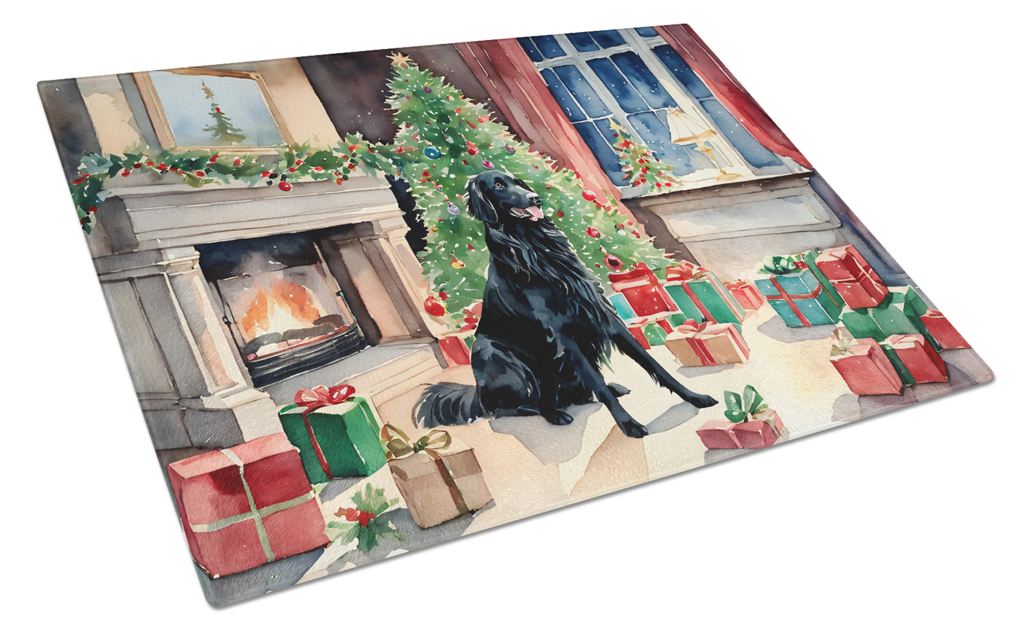 Cozy Christmas Glass Cutting Board - Size: LARGE | Pack Of: 1 | Collection name: Cozy christmas