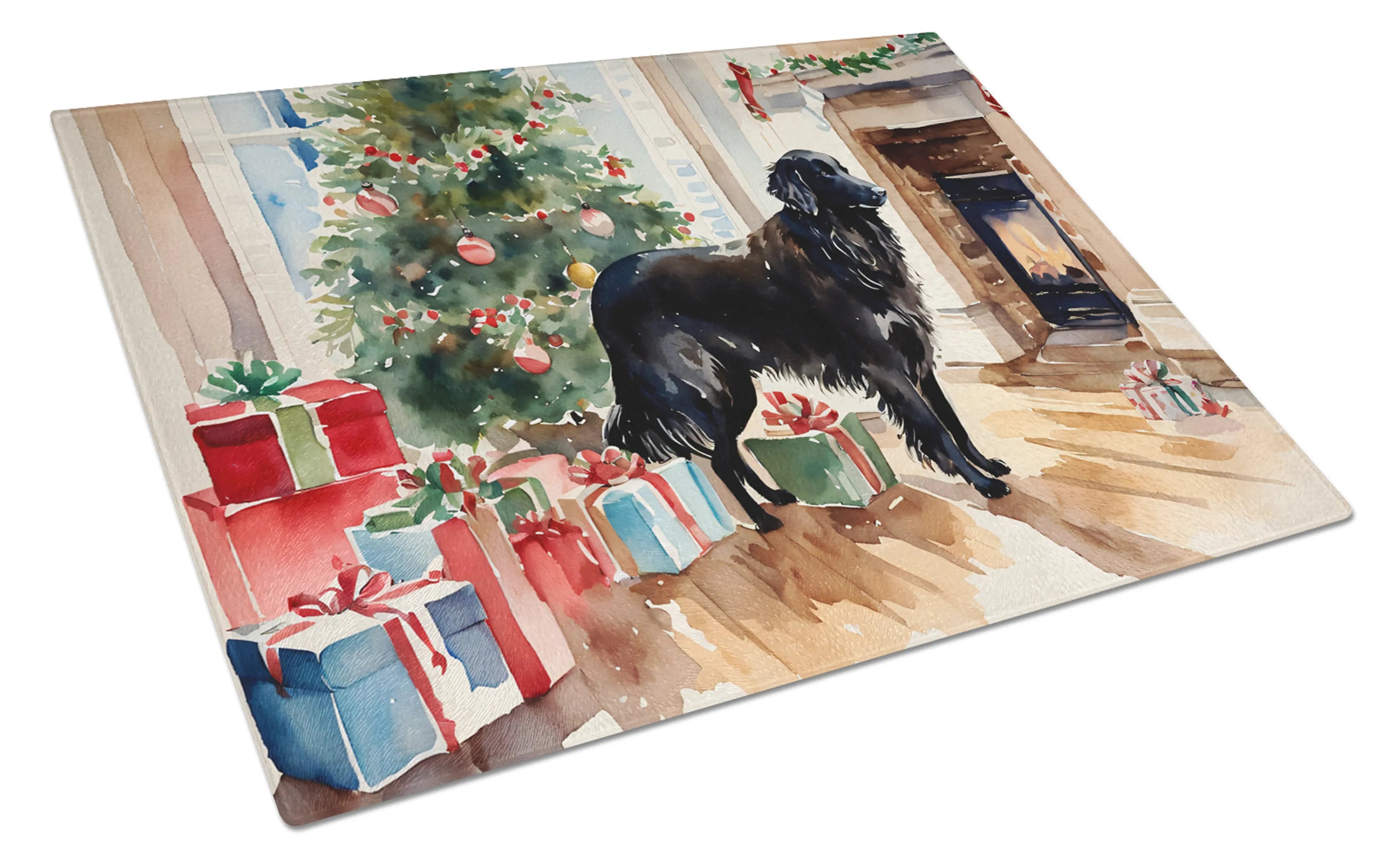 Cozy Christmas Glass Cutting Board - Size: LARGE | Pack Of: 1 | Collection name: Cozy christmas