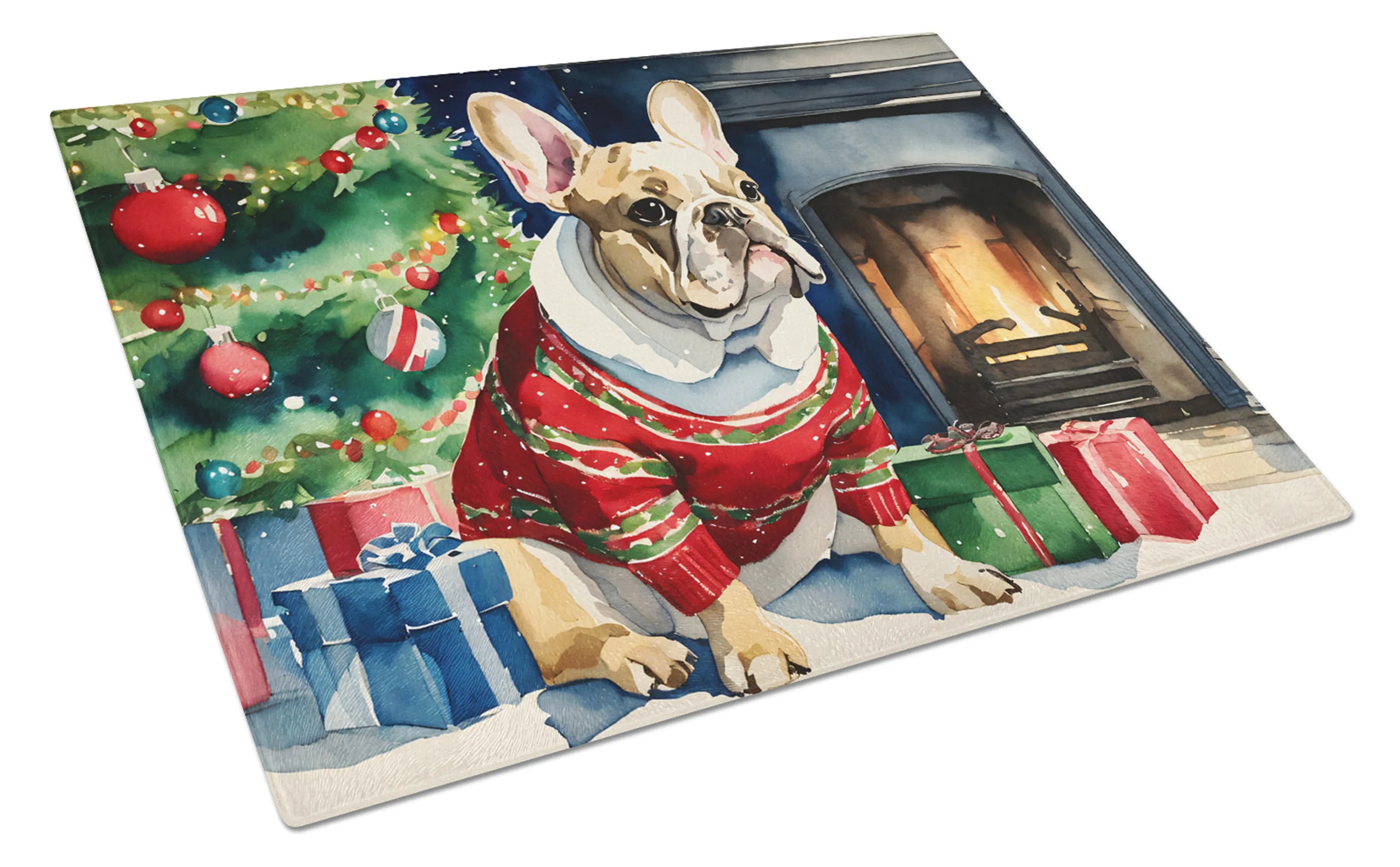 Cozy Christmas Glass Cutting Board - Size: LARGE | Pack Of: 1 | Collection name: Cozy christmas